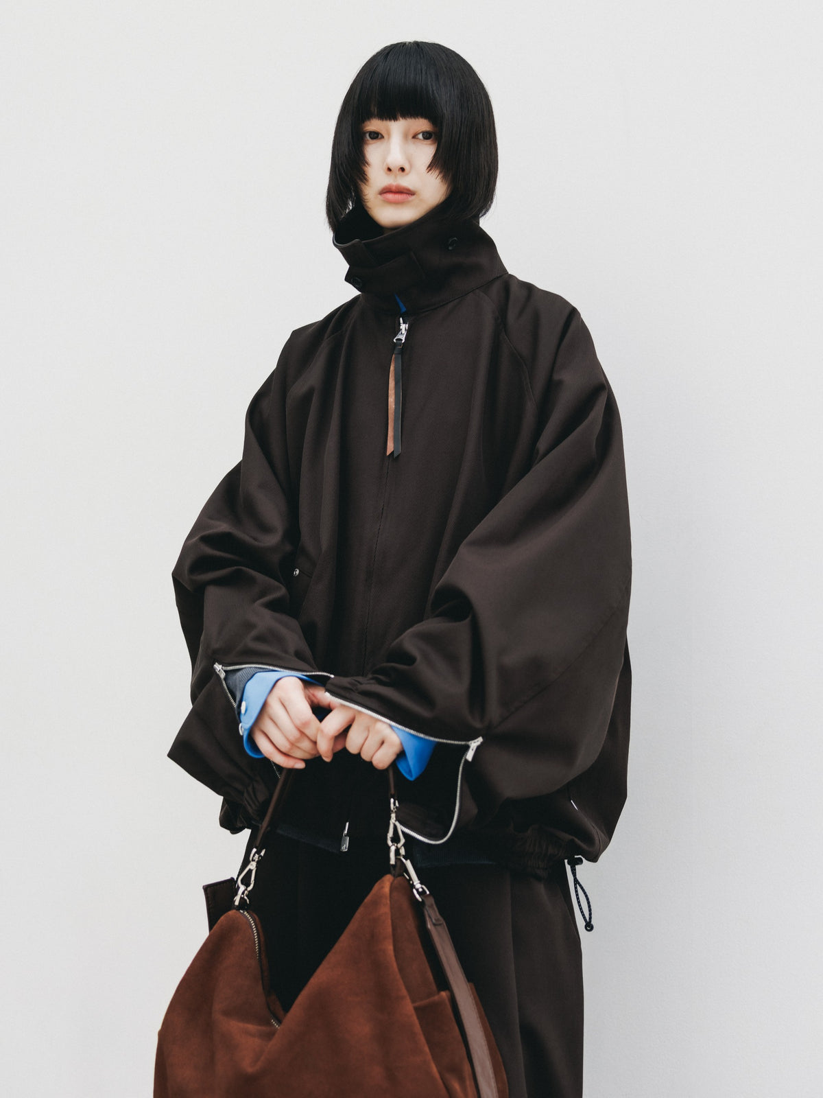 【10.7 WED 20:00- IN STOCK】 WOOL KERSEY CITY UTILITY BALLOON JACKET (BROWN)