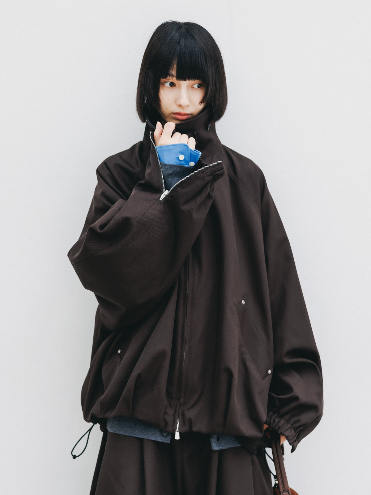 【10.7 WED 20:00- IN STOCK】 WOOL KERSEY CITY UTILITY BALLOON JACKET (BROWN)