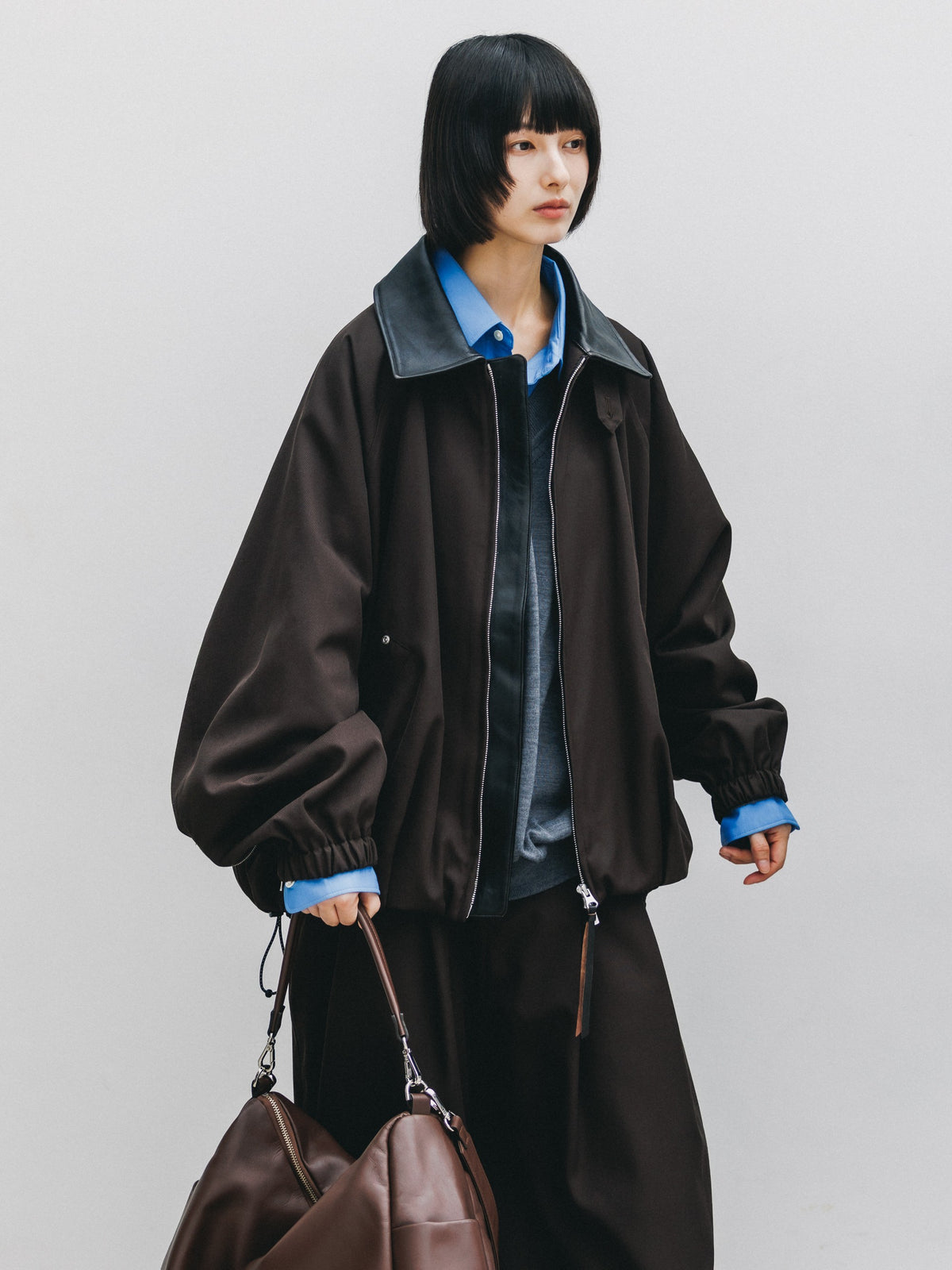 【10.7 WED 20:00- IN STOCK】 WOOL KERSEY CITY UTILITY BALLOON JACKET (BROWN)