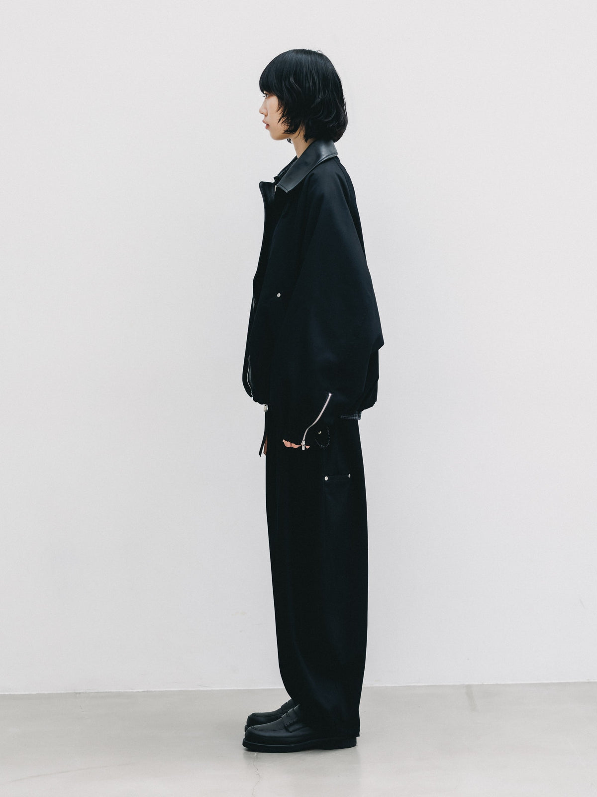【10.7 WED 20:00- IN STOCK】 WOOL KERSEY CITY UTILITY BALLOON JACKET (BLACK)