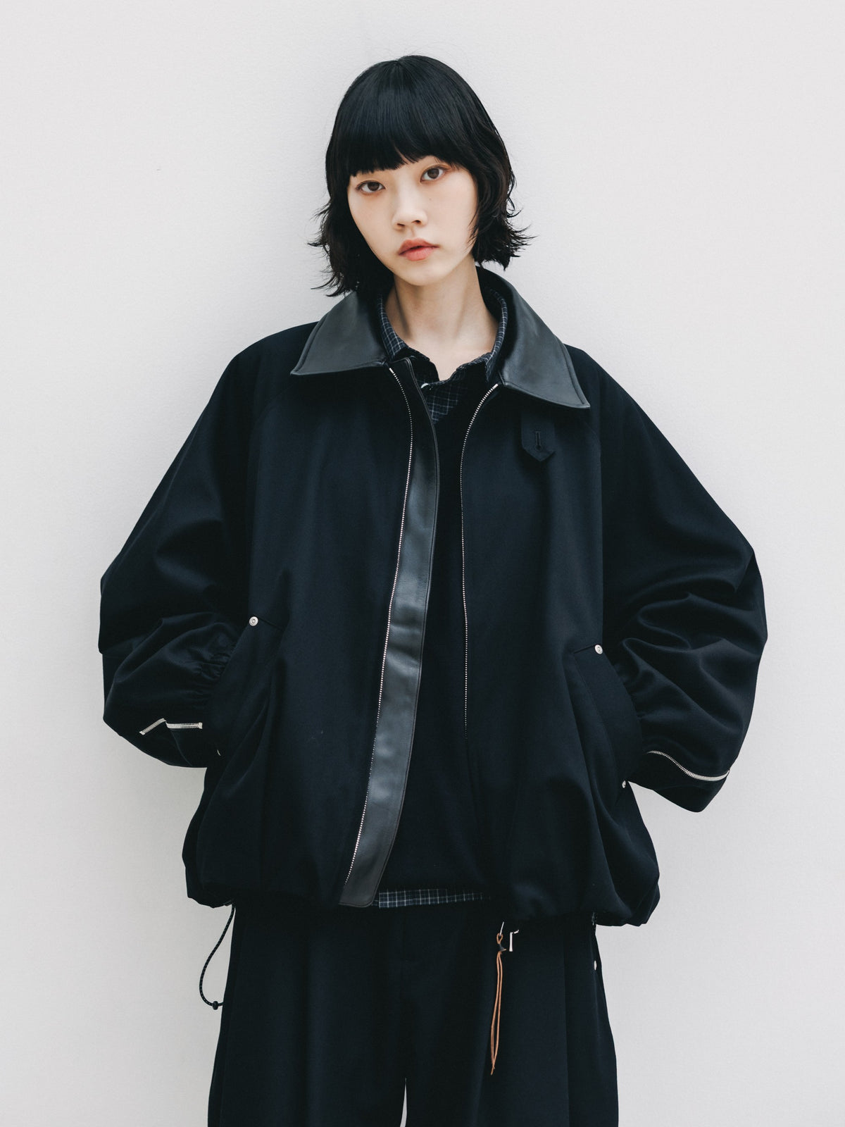 【10.7 WED 20:00- IN STOCK】 WOOL KERSEY CITY UTILITY BALLOON JACKET (BLACK)