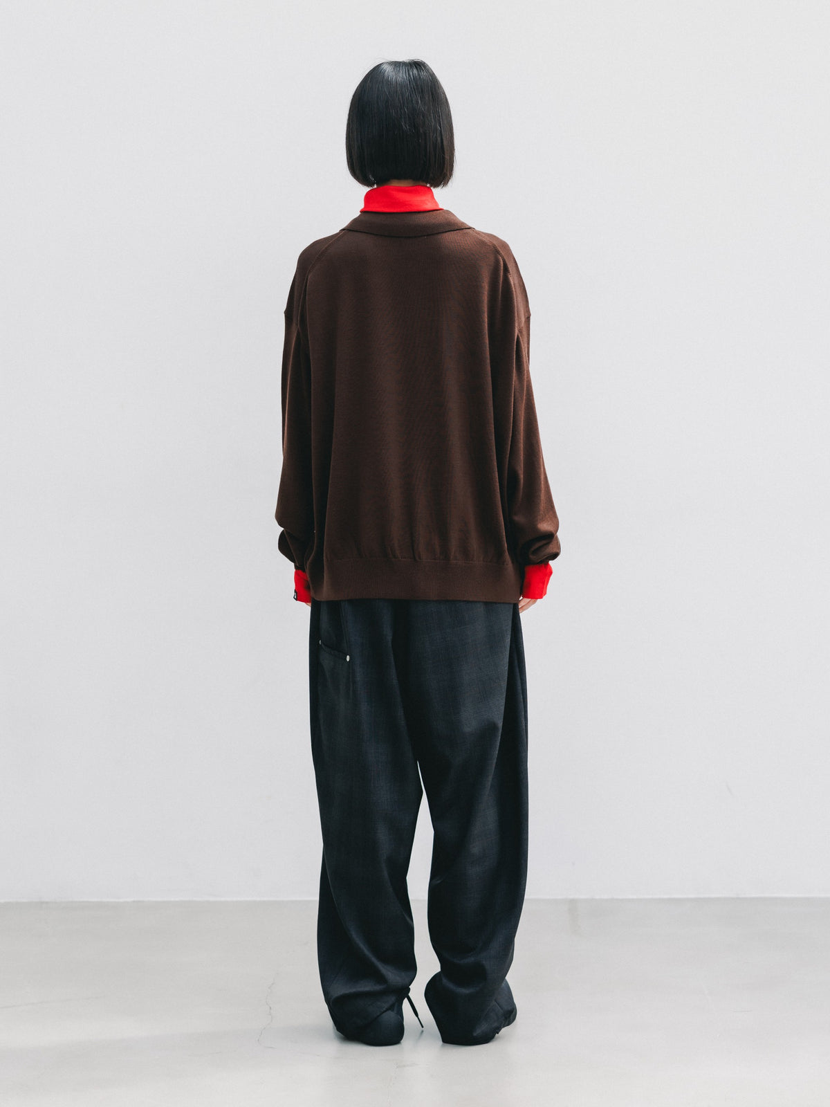【10.21 WED 20:00- IN STOCK】 12G WOOL KNIT COLLARED CARDIGAN (BROWN)
