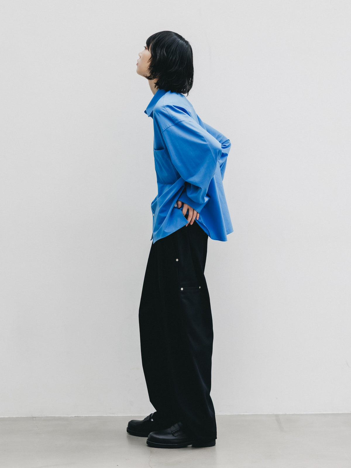 【10.14 WED 20:00- IN STOCK】 46G KNIT EVERYDAY BOX L/S SHIRT (SAX BLUE)