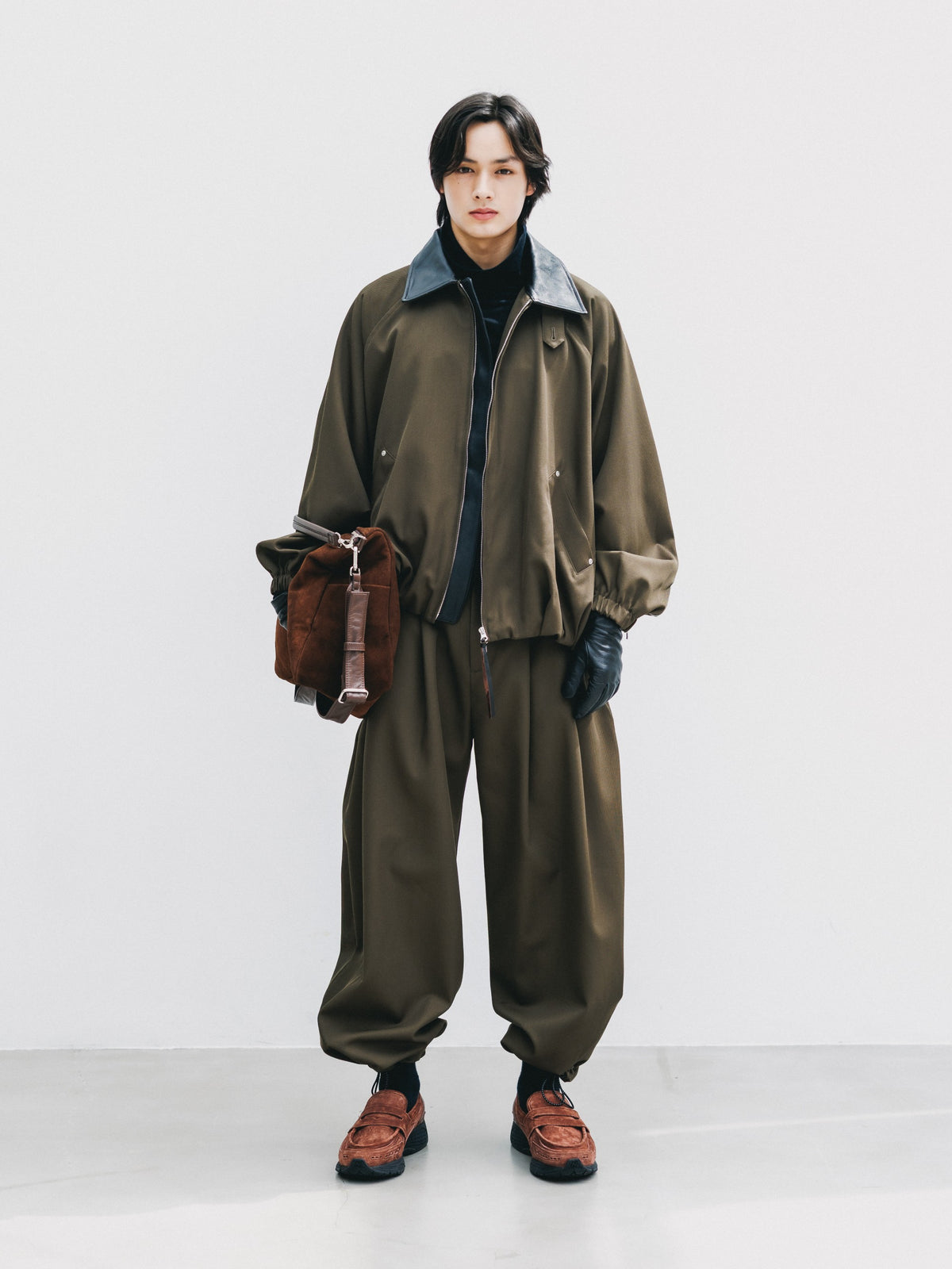 【10.7 WED 20:00- IN STOCK】 WOOL KERSEY CITY UTILITY BALLOON JACKET (OLIVE)