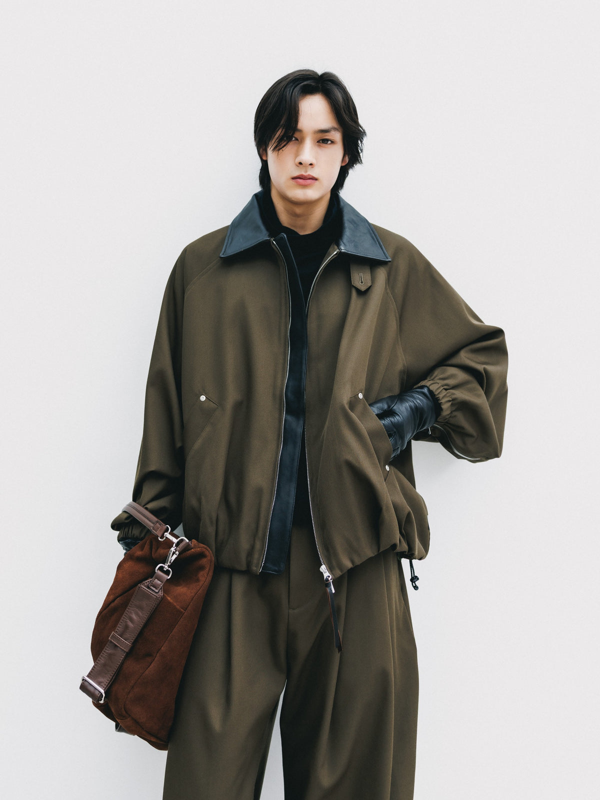 【10.7 WED 20:00- IN STOCK】 WOOL KERSEY CITY UTILITY BALLOON JACKET (OLIVE)