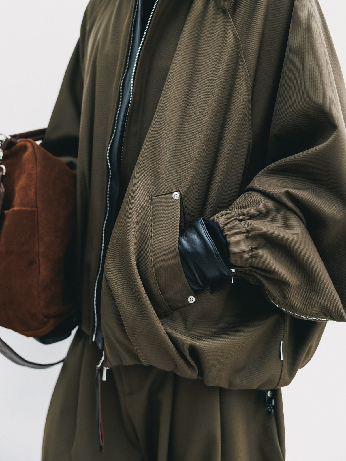 【10.7 WED 20:00- IN STOCK】 WOOL KERSEY CITY UTILITY BALLOON JACKET (OLIVE)