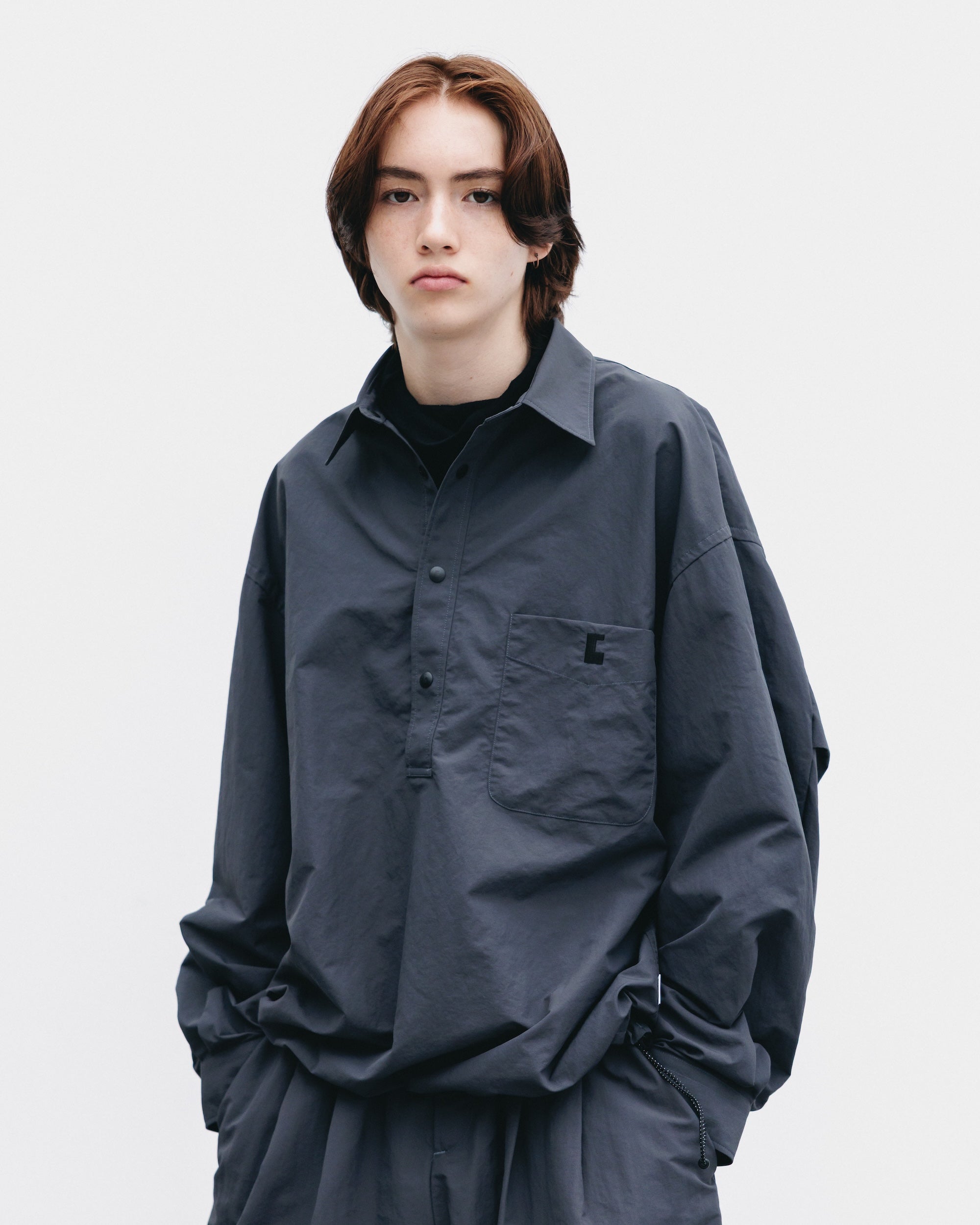 【10.25 SAT 20:00- IN STOCK】ACTIVE CITY UNIFORM L/S PULLOVER SHIRT (GRAY)