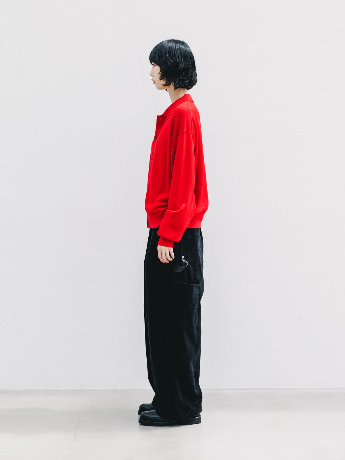 【10.21 WED 20:00- IN STOCK】 12G WOOL KNIT COLLARED CARDIGAN (RED)
