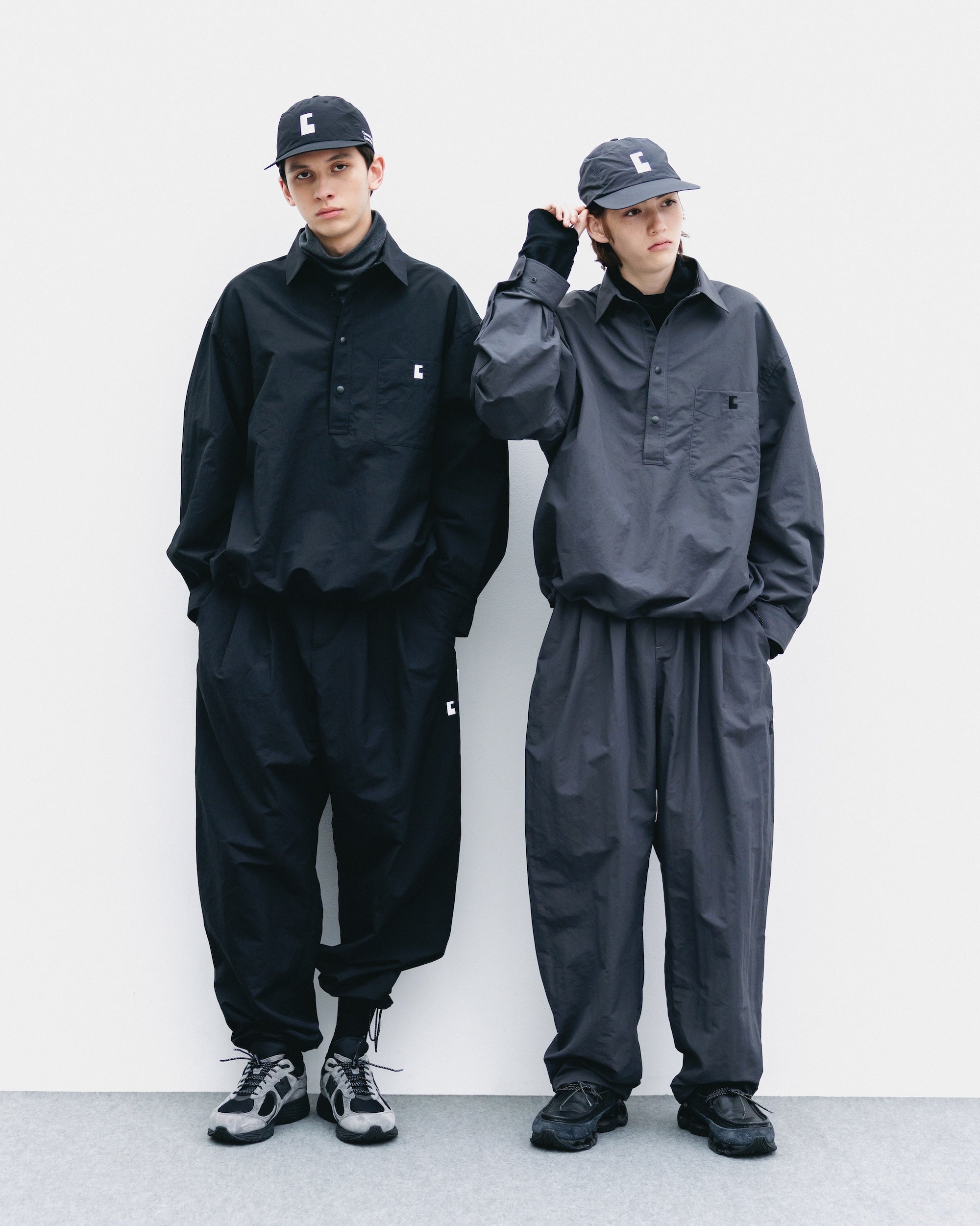 【10.25 SAT 20:00- IN STOCK】ACTIVE CITY UNIFORM WIDE TAPERED PANTS (BLACK)