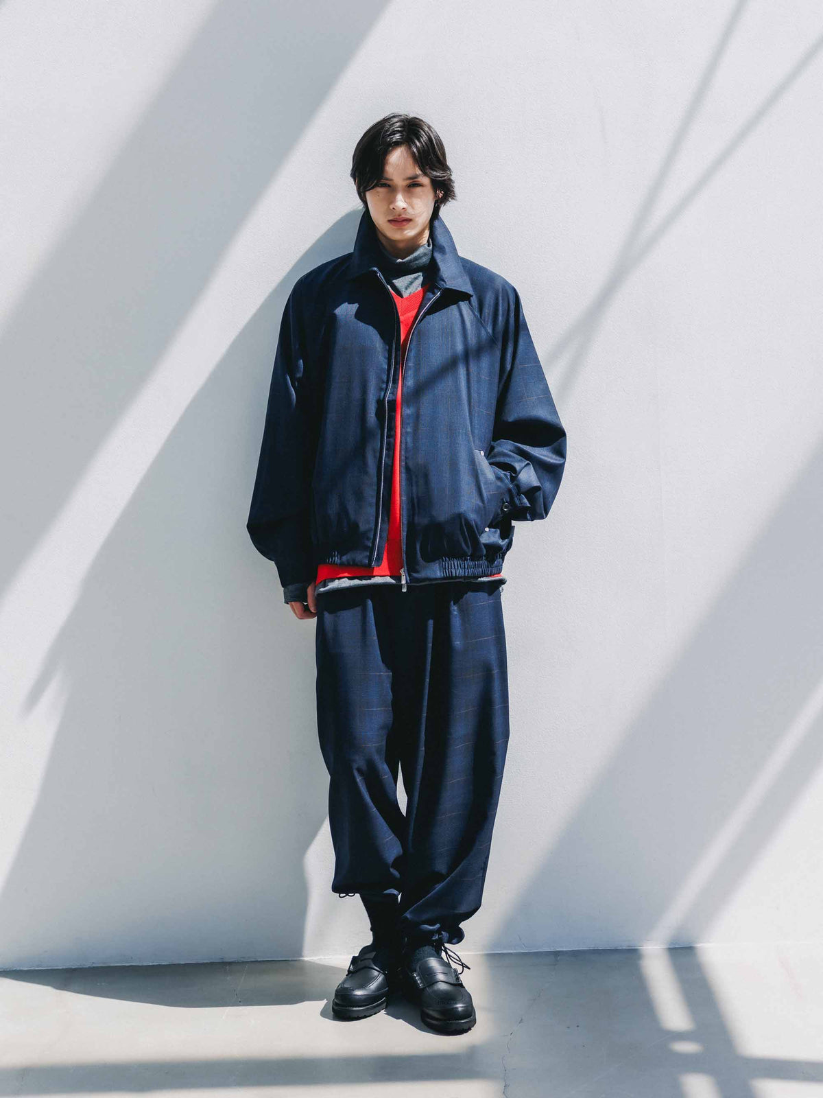 【9.30 WED 20:00- IN STOCK】WOOL GLEN PLAID CITY UTILITY JACKET (NAVY)