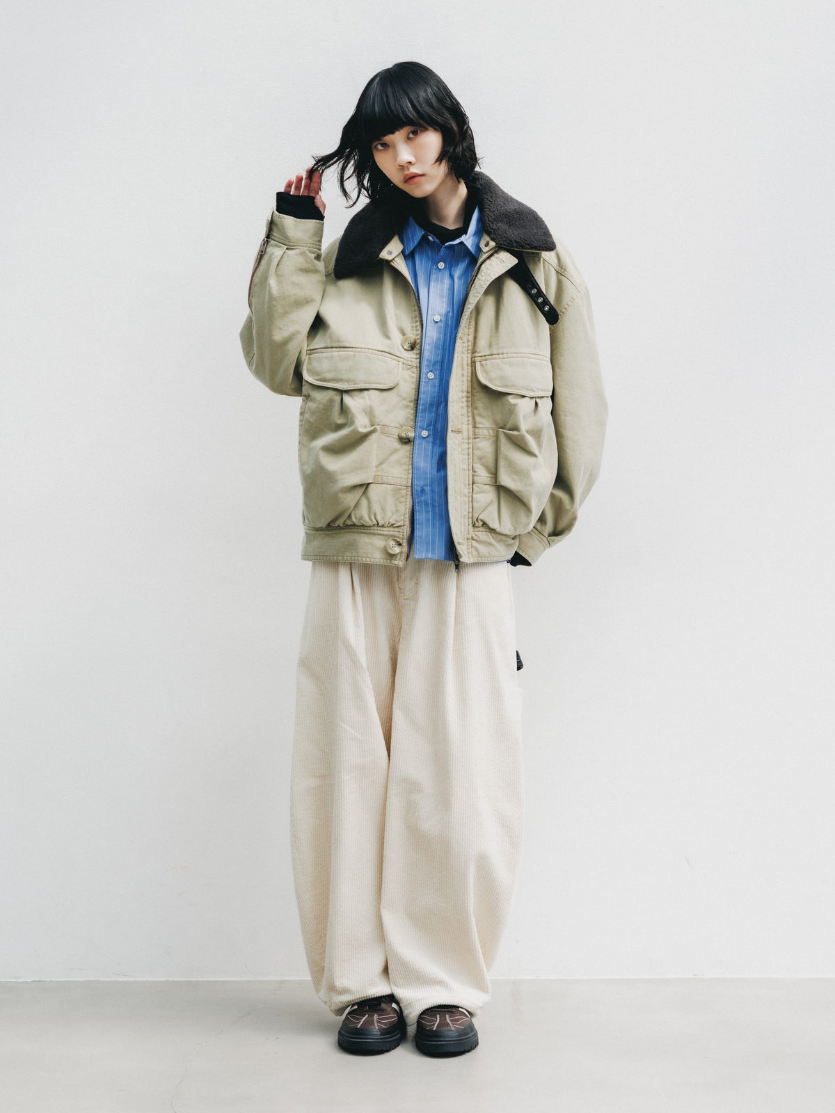 【10.21 WED 20:00- IN STOCK】 CORDUROY CITY MASSIVE UTILITY PANTS (OFF WHITE)