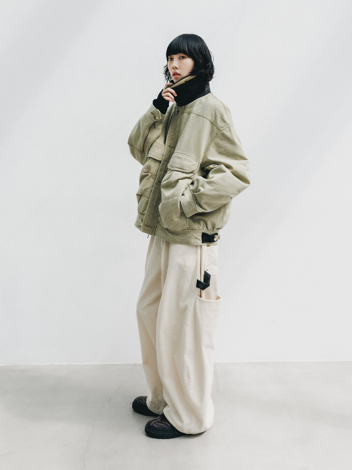 【10.21 WED 20:00- IN STOCK】 CORDUROY CITY MASSIVE UTILITY PANTS (OFF WHITE)