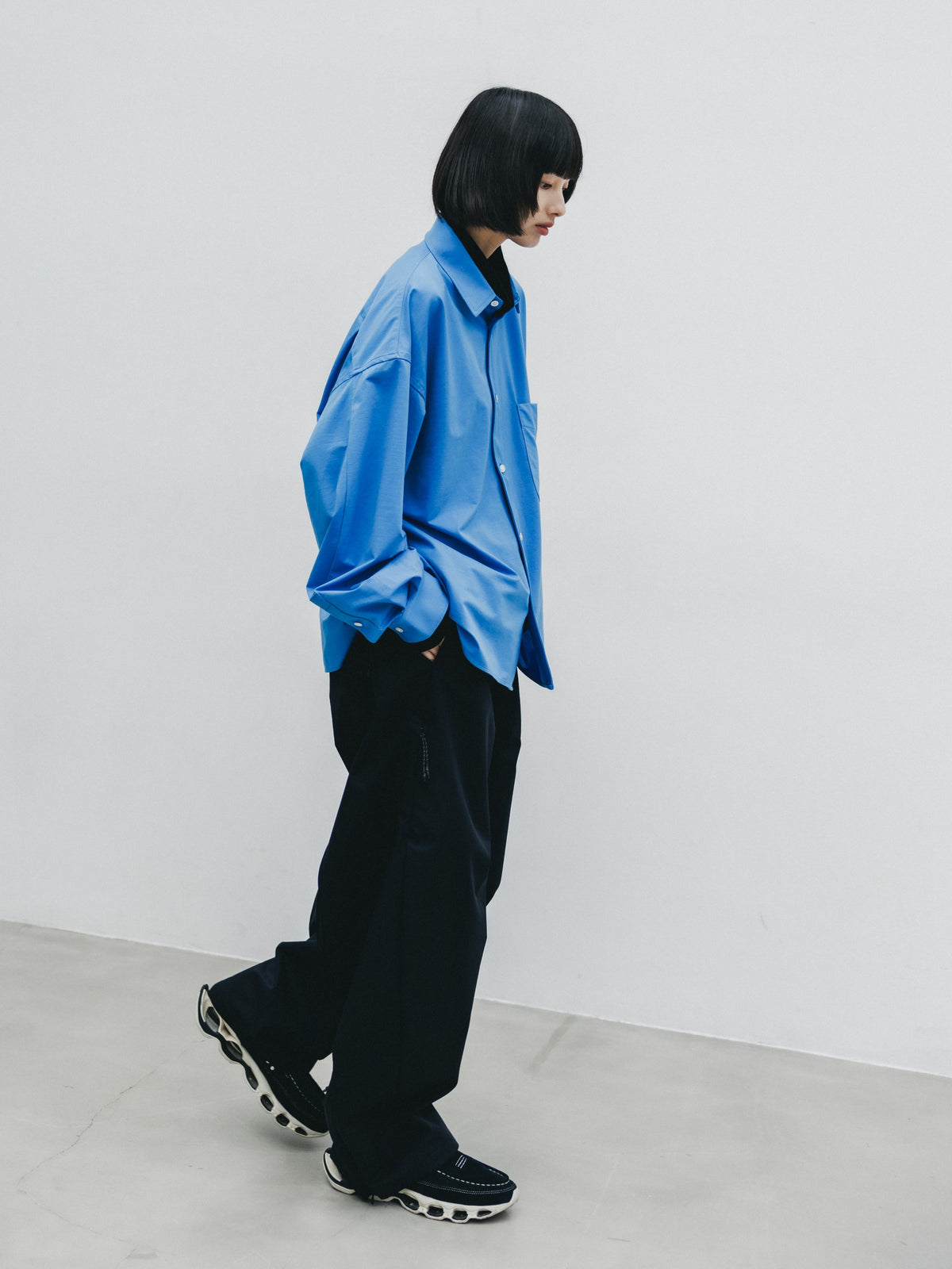 【10.14 WED 20:00- IN STOCK】 46G KNIT EVERYDAY BOX L/S SHIRT (SAX BLUE)