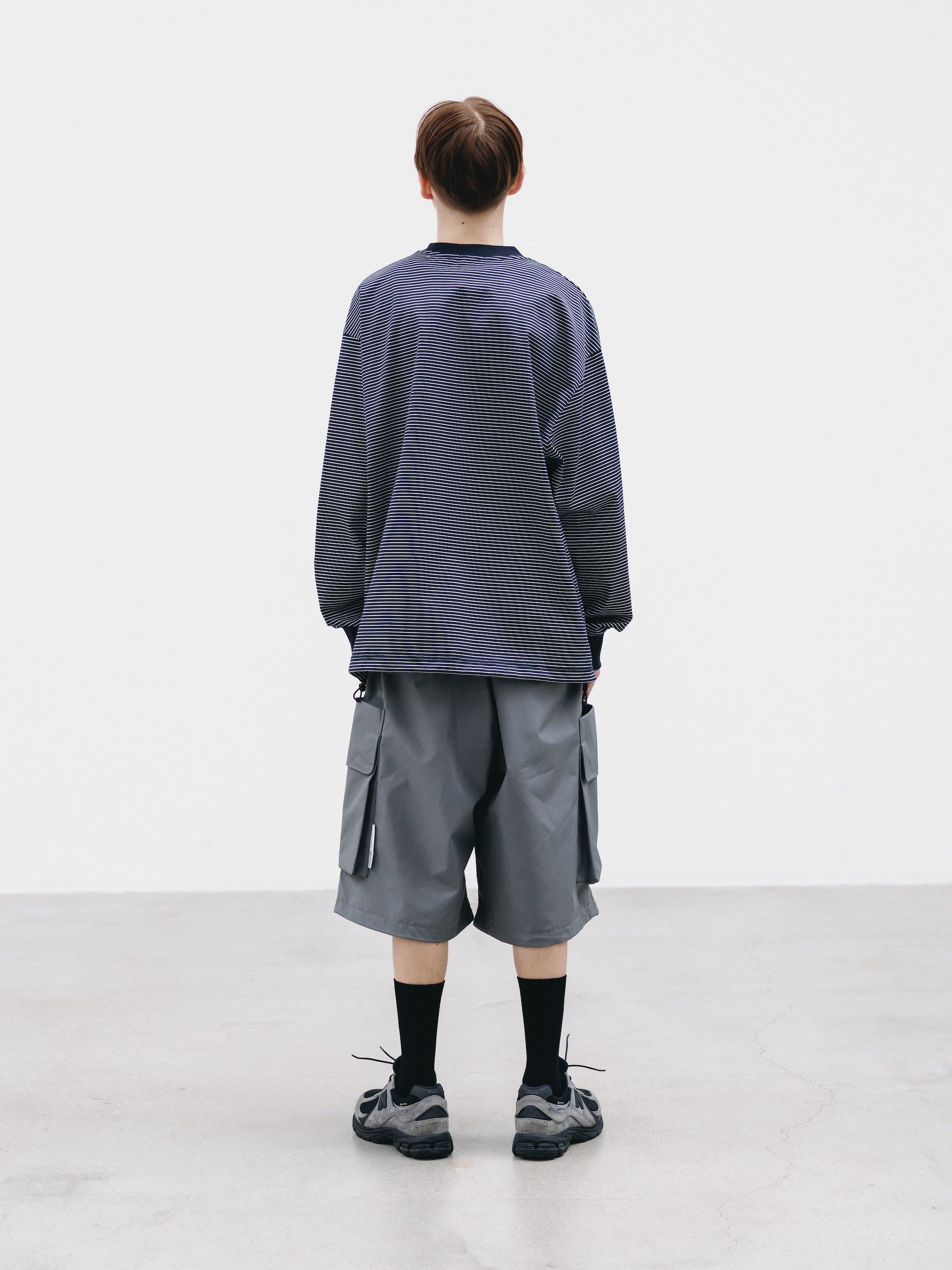 【2.28 SAT 20:00- IN STOCK】"C×CONCEPT" STRIPED L/S T-SHIRT WITH DRAWSTRINGS (NAVY×WHITE)