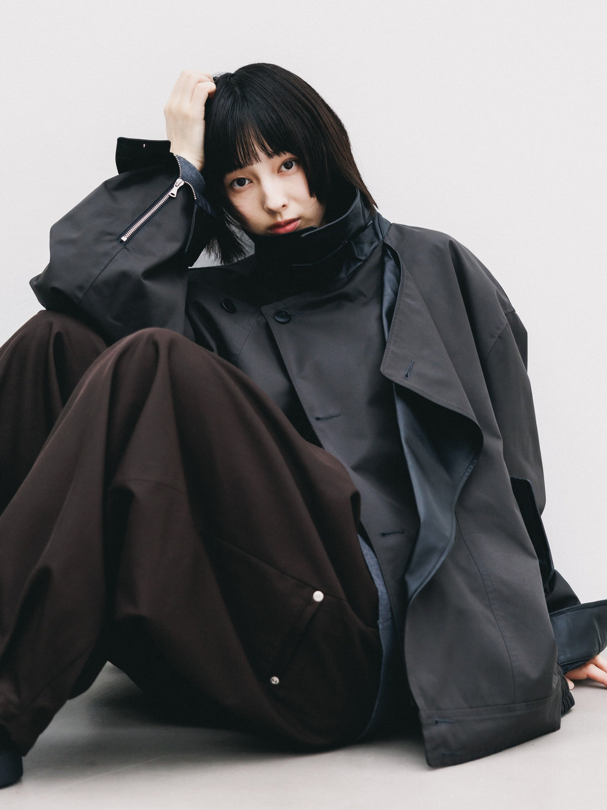 【10.24 SAT 20:00- IN STOCK】 +phenix WINDSTOPPER® by GORE-TEX LABS TWILL CITY DOUBLE FLAP JACKET (SHADOW GRAY)