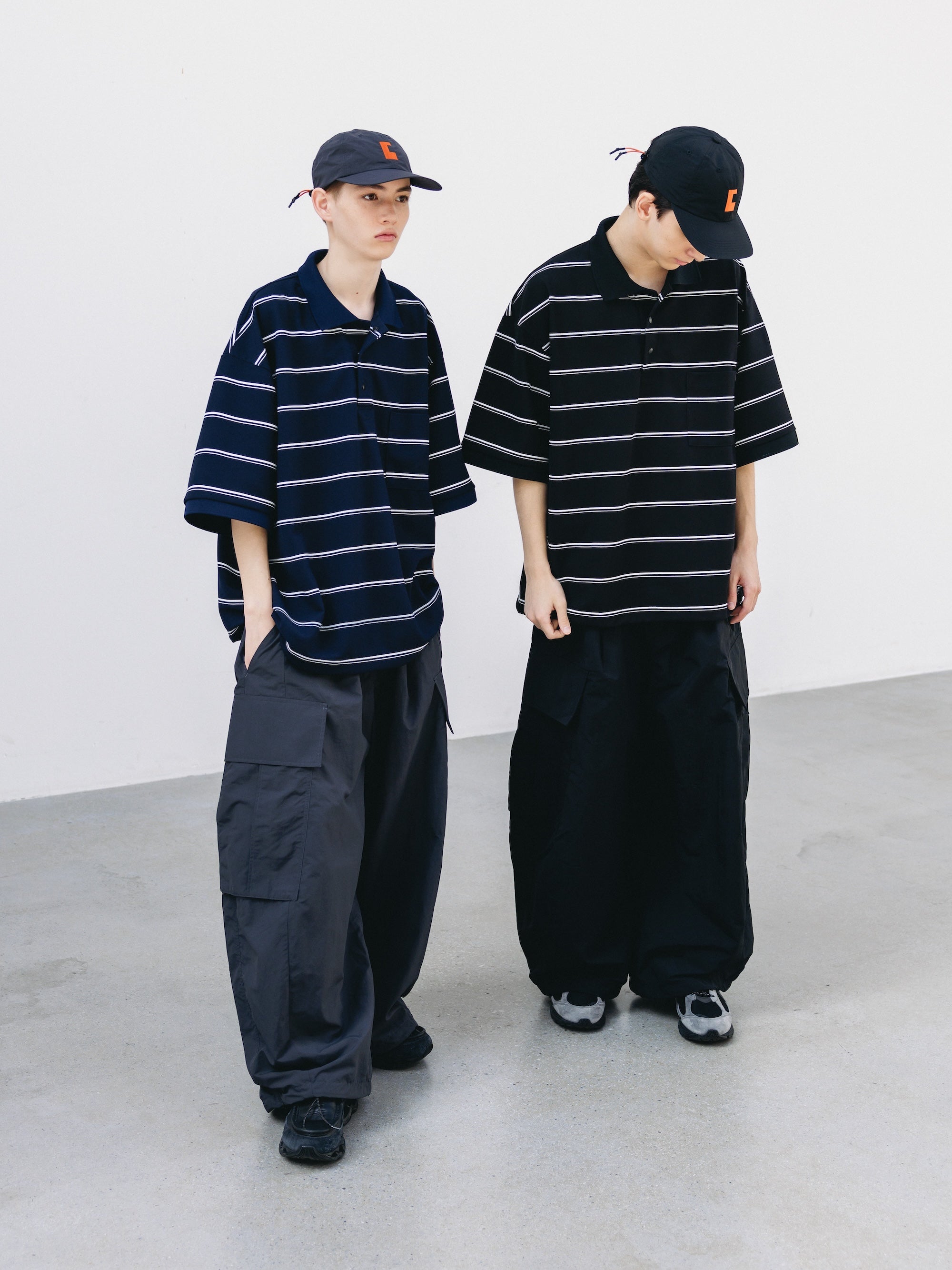 THICK/THIN STRIPE ACTIVE CITY POLO S/S SHIRTS(NAVY)