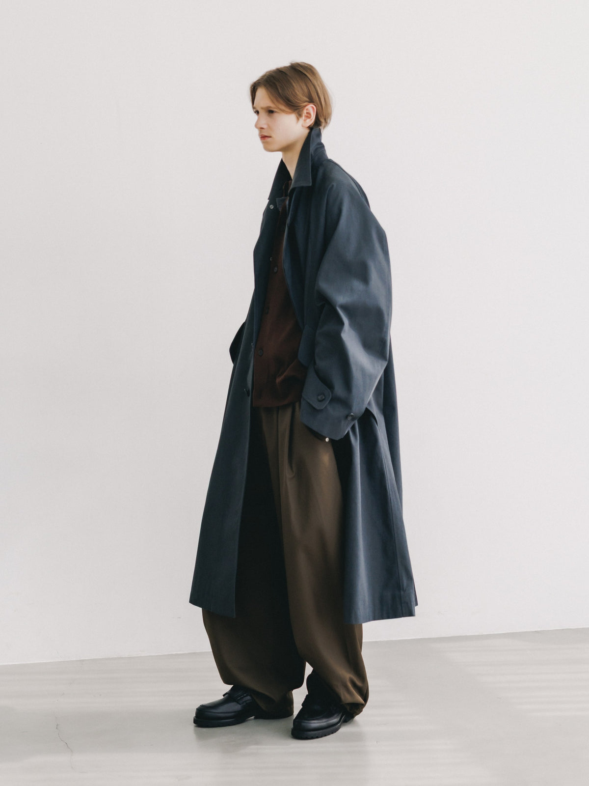 【10.31 SAT 20:00- IN STOCK】 T/C GABARDINE CITY BALMACAAN COAT (CHARCOAL)