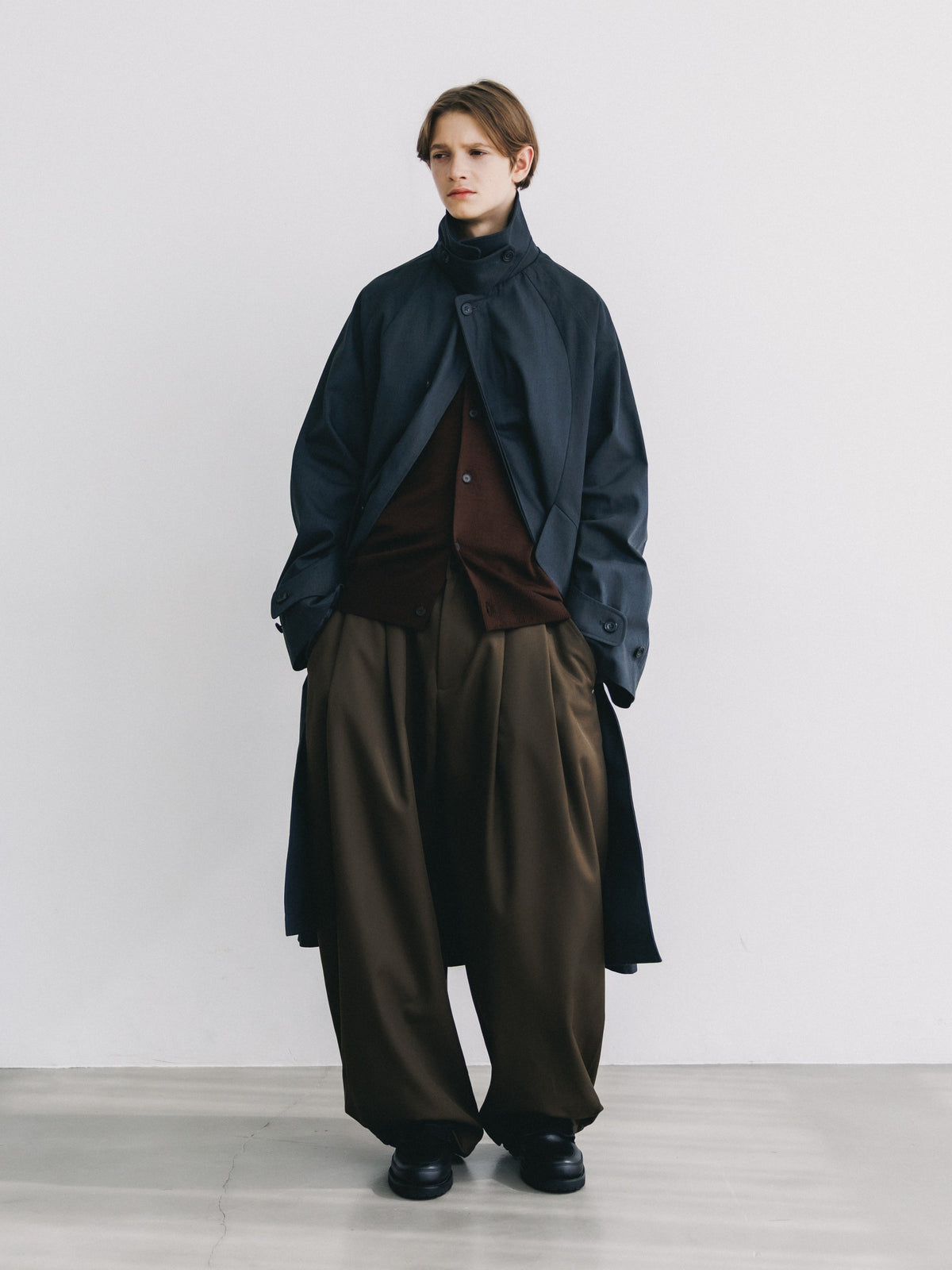 【10.31 SAT 20:00- IN STOCK】 T/C GABARDINE CITY BALMACAAN COAT (CHARCOAL)