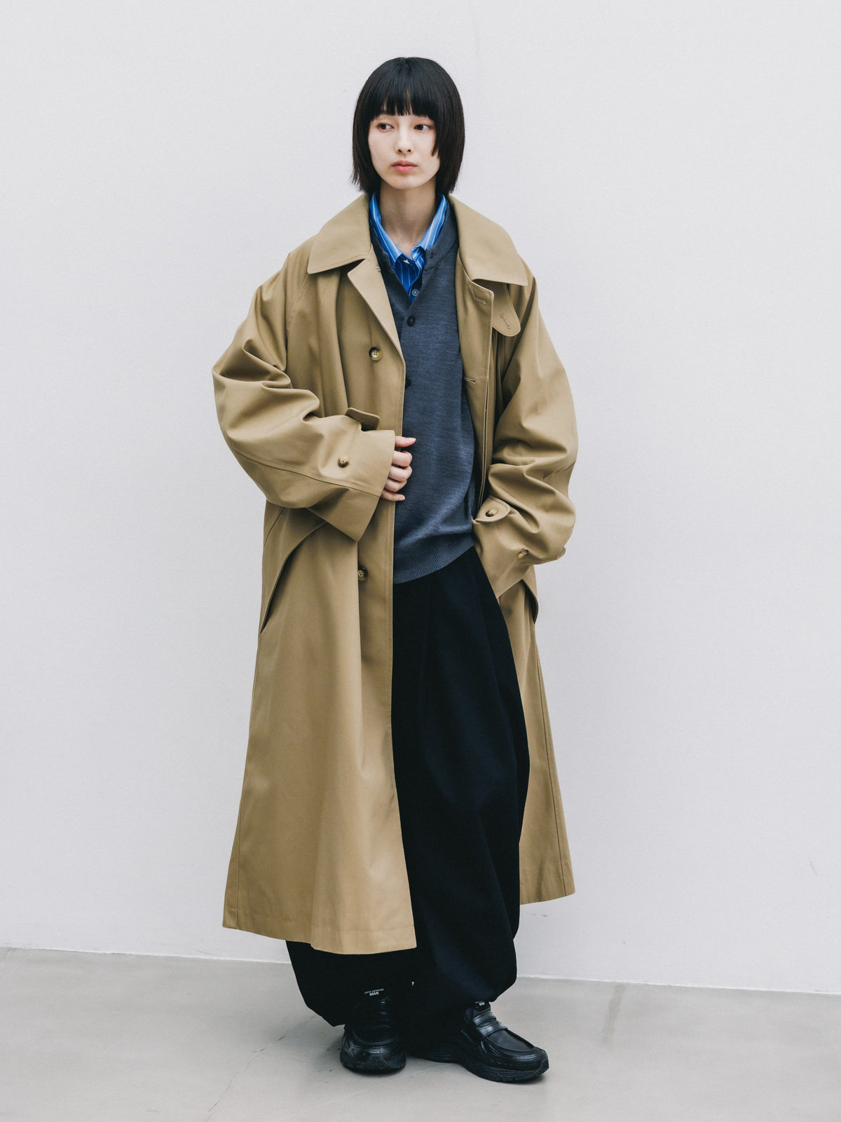 【10.31 SAT 20:00- IN STOCK】 T/C GABARDINE CITY BALMACAAN COAT (BEIGE)