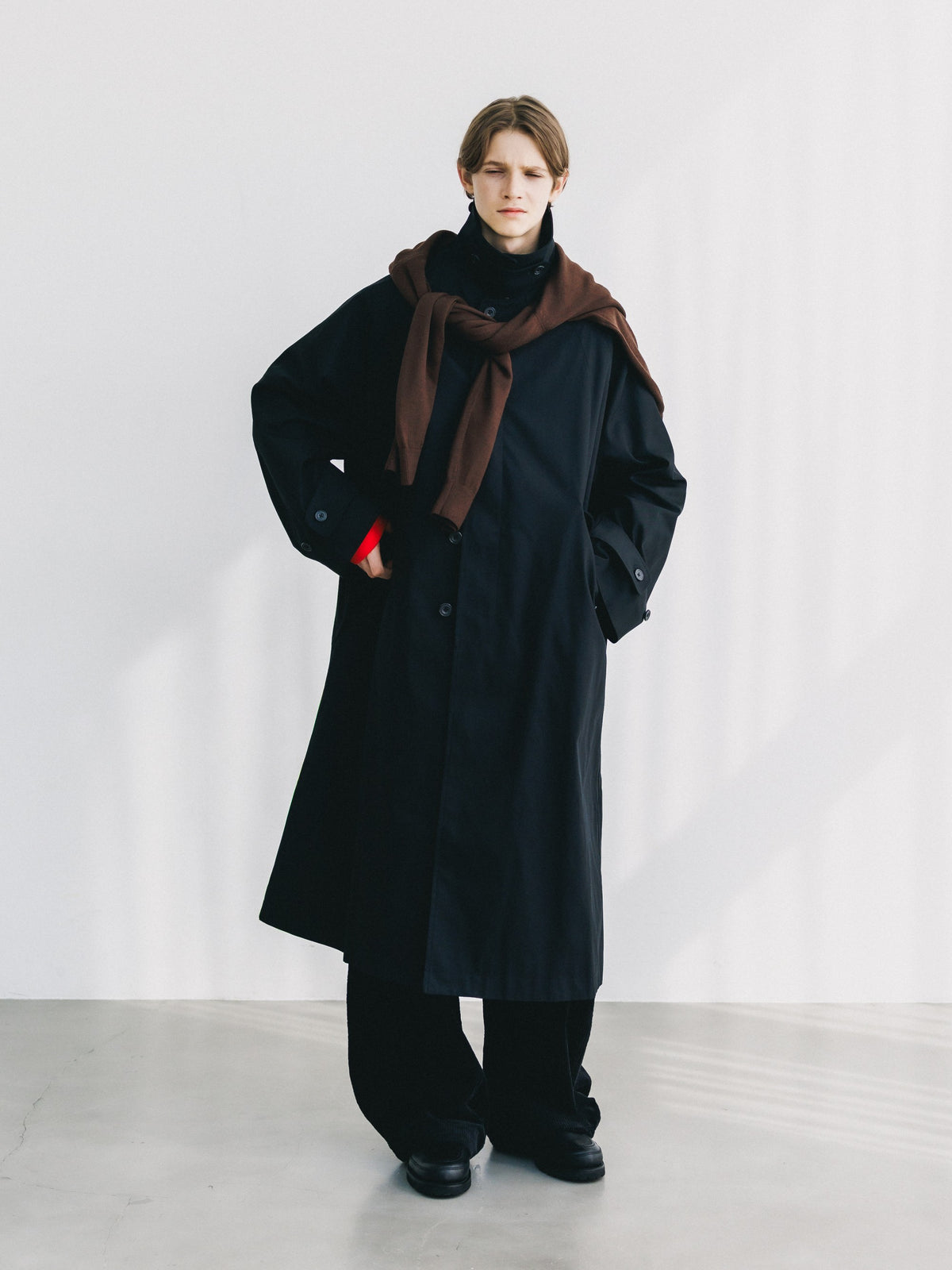 【10.31 SAT 20:00- IN STOCK】 T/C GABARDINE CITY BALMACAAN COAT (BLACK)