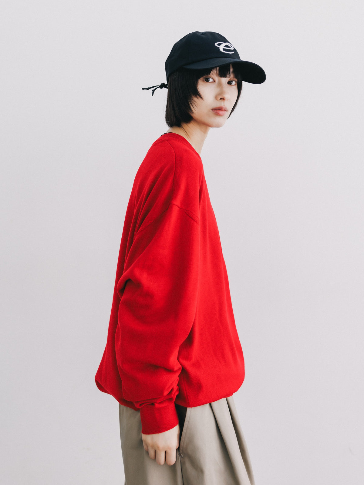 【10.31 SAT 20:00- IN STOCK】 12G WOOL V-NECK KNIT PULLOVER (RED)