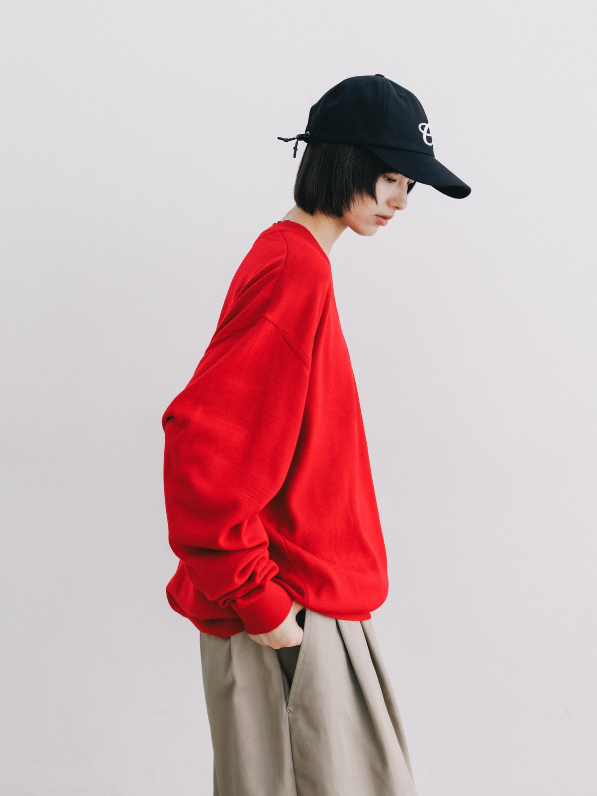 【10.31 SAT 20:00- IN STOCK】 12G WOOL V-NECK KNIT PULLOVER (RED)
