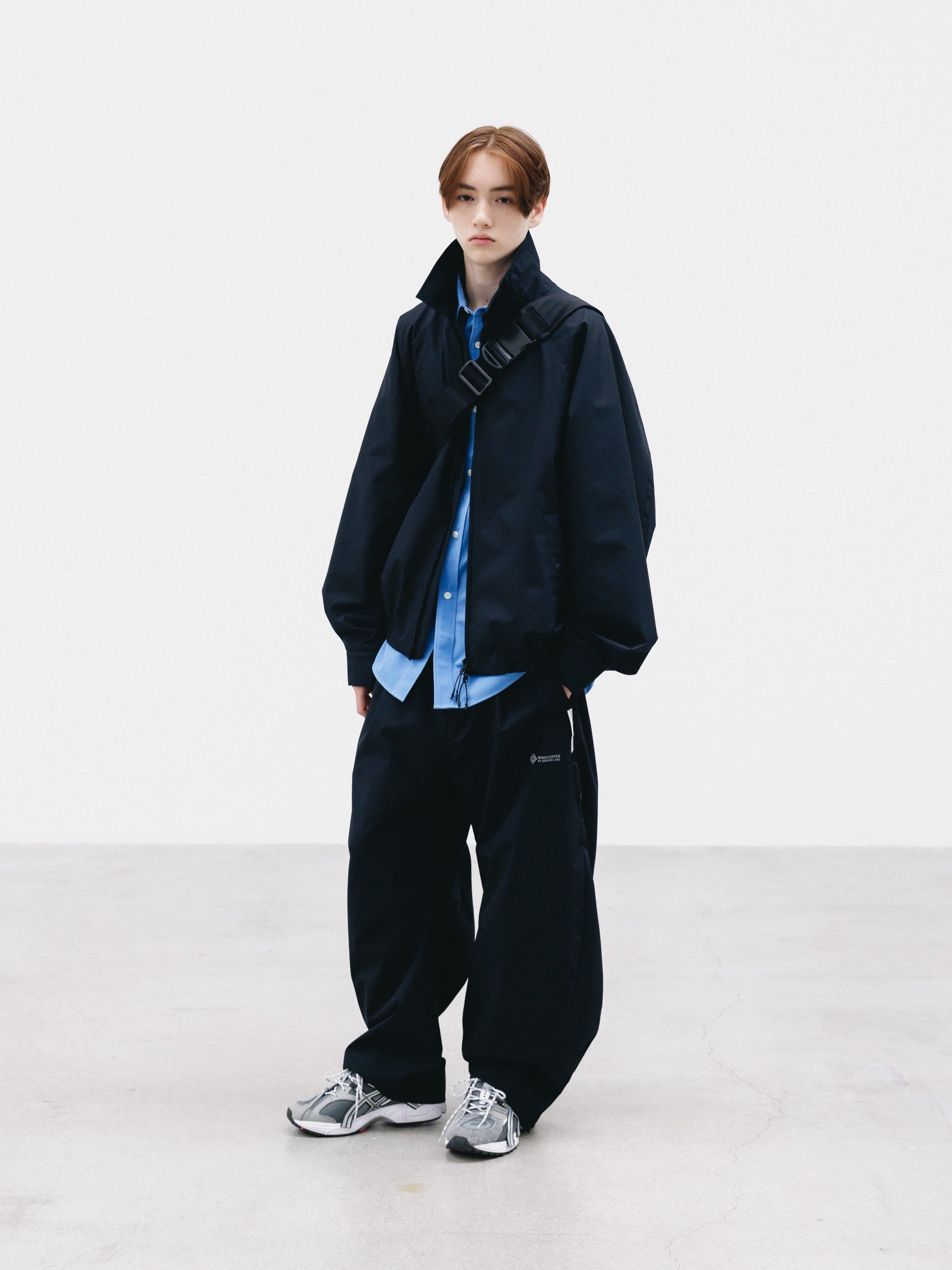 【9.2 WED 20:00- IN STOCK】+phenix WINDSTOPPER® by GORE-TEX LABS TWILL CITY BARREL LEG PANTS (BLACK×WHITE)