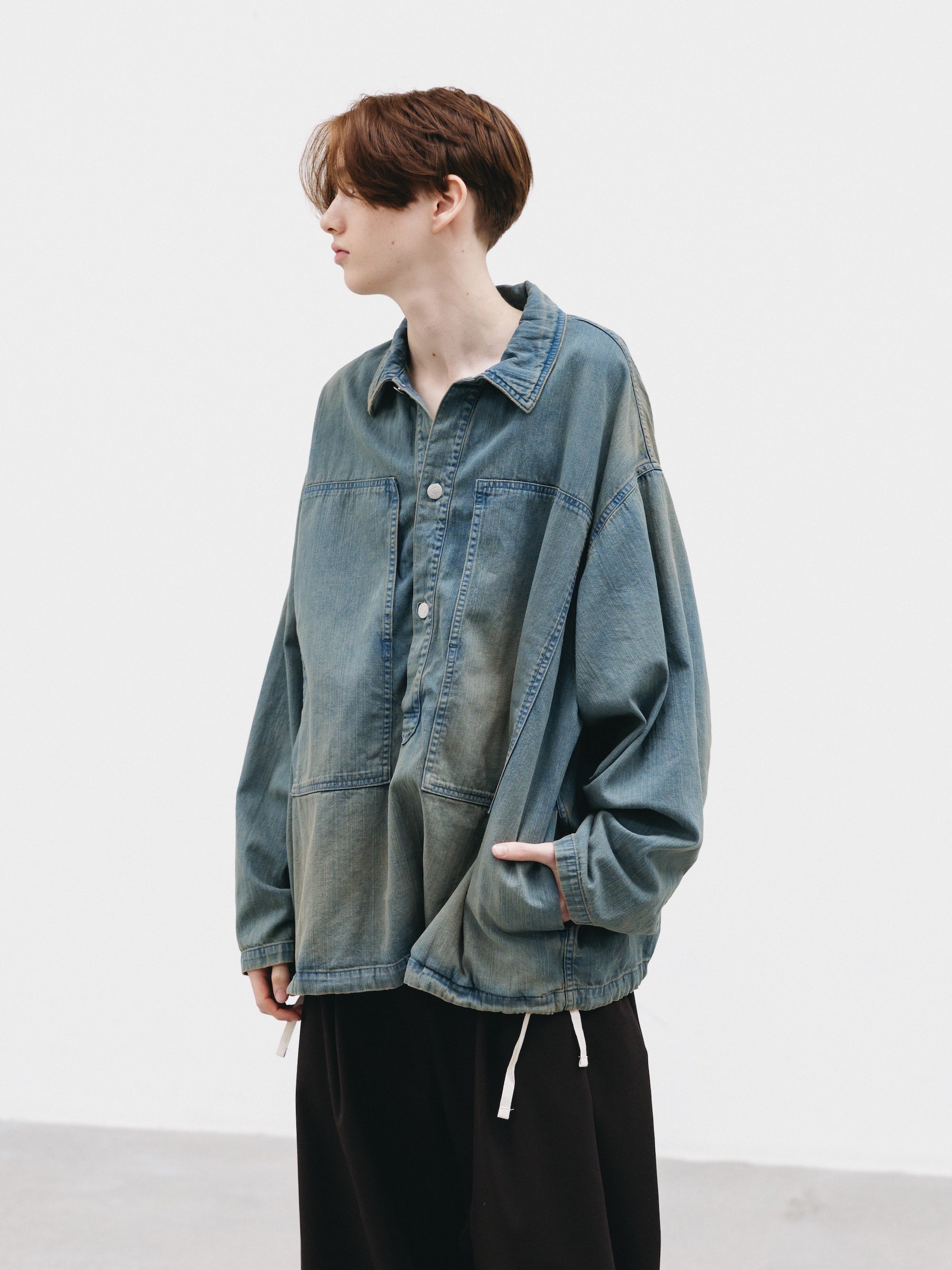 【2.21 SAT 20:00- IN STOCK】VINTAGE DYED SELVEDGE DENIM US ARMY M-35 PULLOVER JACKET (VINTAGE BEIGE)