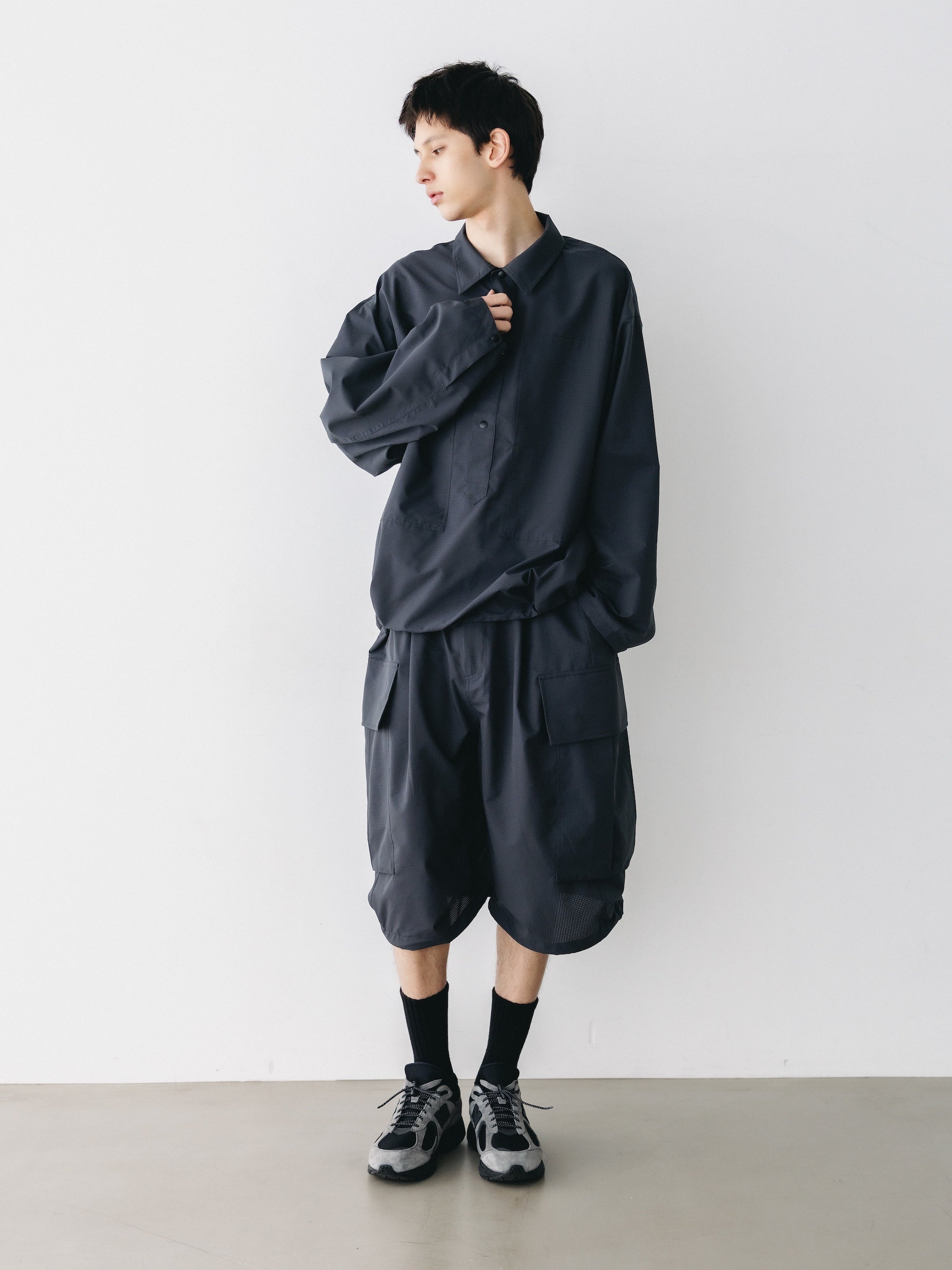 【4.11 SAT 20:00- IN STOCK】COOLDOTS® CITY MEGA POCKET BALLOON CARGO HALF PANTS (CHARCOAL)