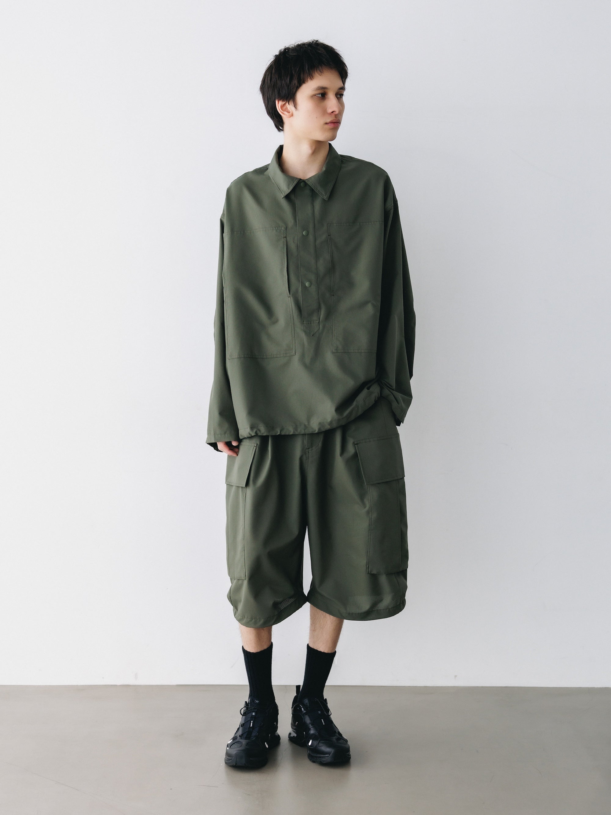 【4.11 SAT 20:00- IN STOCK】COOLDOTS® CITY MEGA POCKET BALLOON CARGO HALF PANTS (OLIVE)