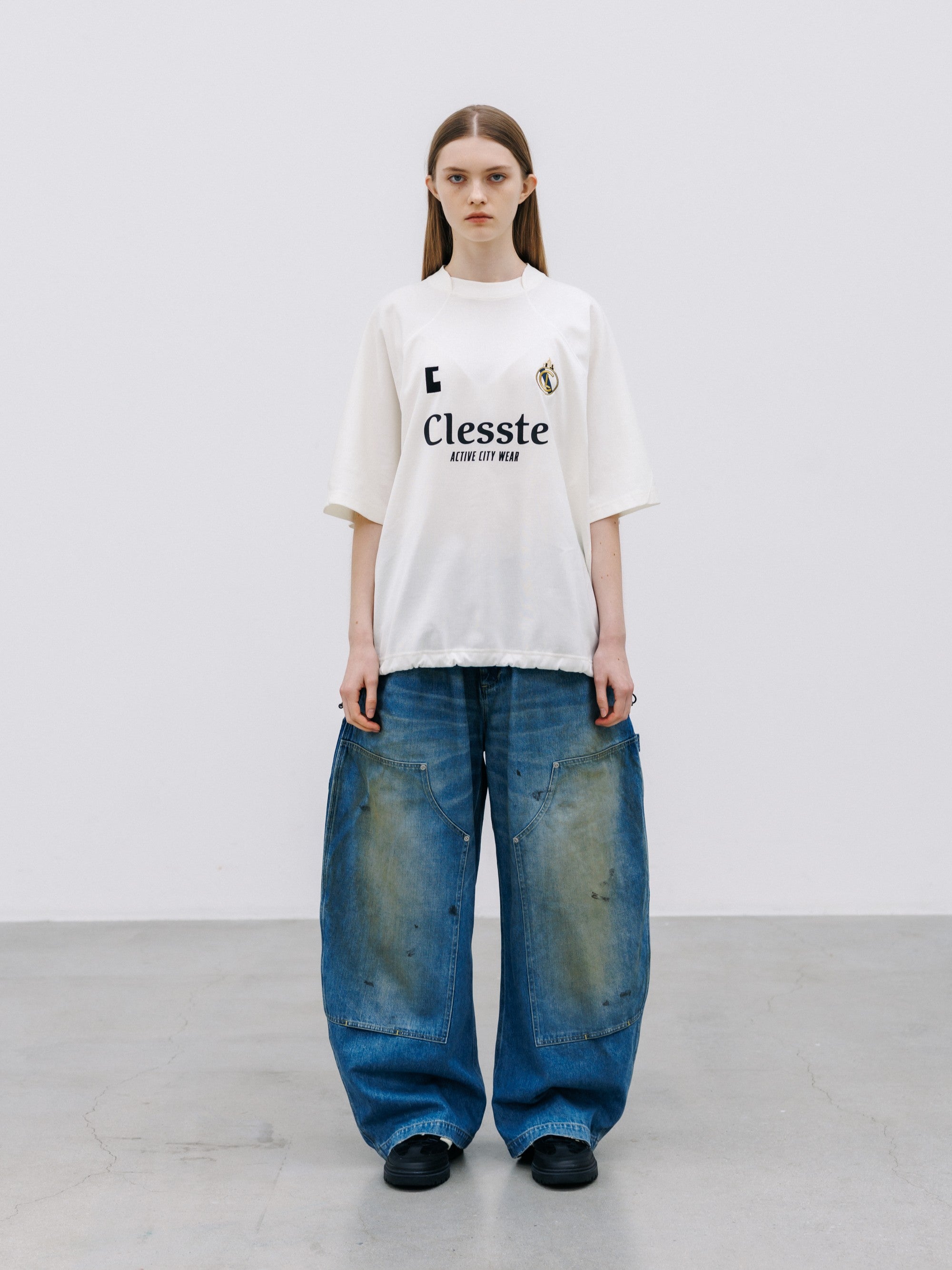 【8.29 SAT 20:00- IN STOCK】EMBROIDERED GAME S/S T-SHIRT WITH DRAWSTRINGS (WHITE)