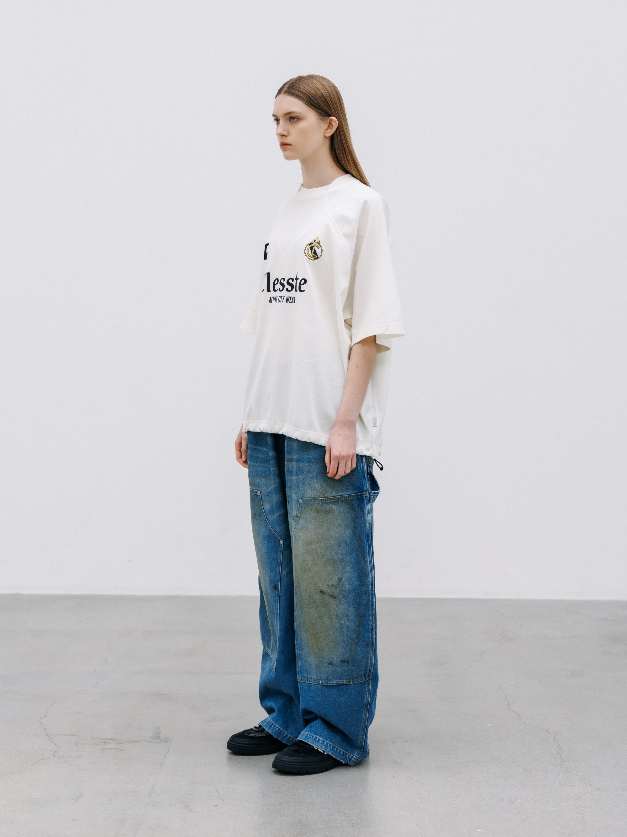 【8.29 SAT 20:00- IN STOCK】EMBROIDERED GAME S/S T-SHIRT WITH DRAWSTRINGS (WHITE)
