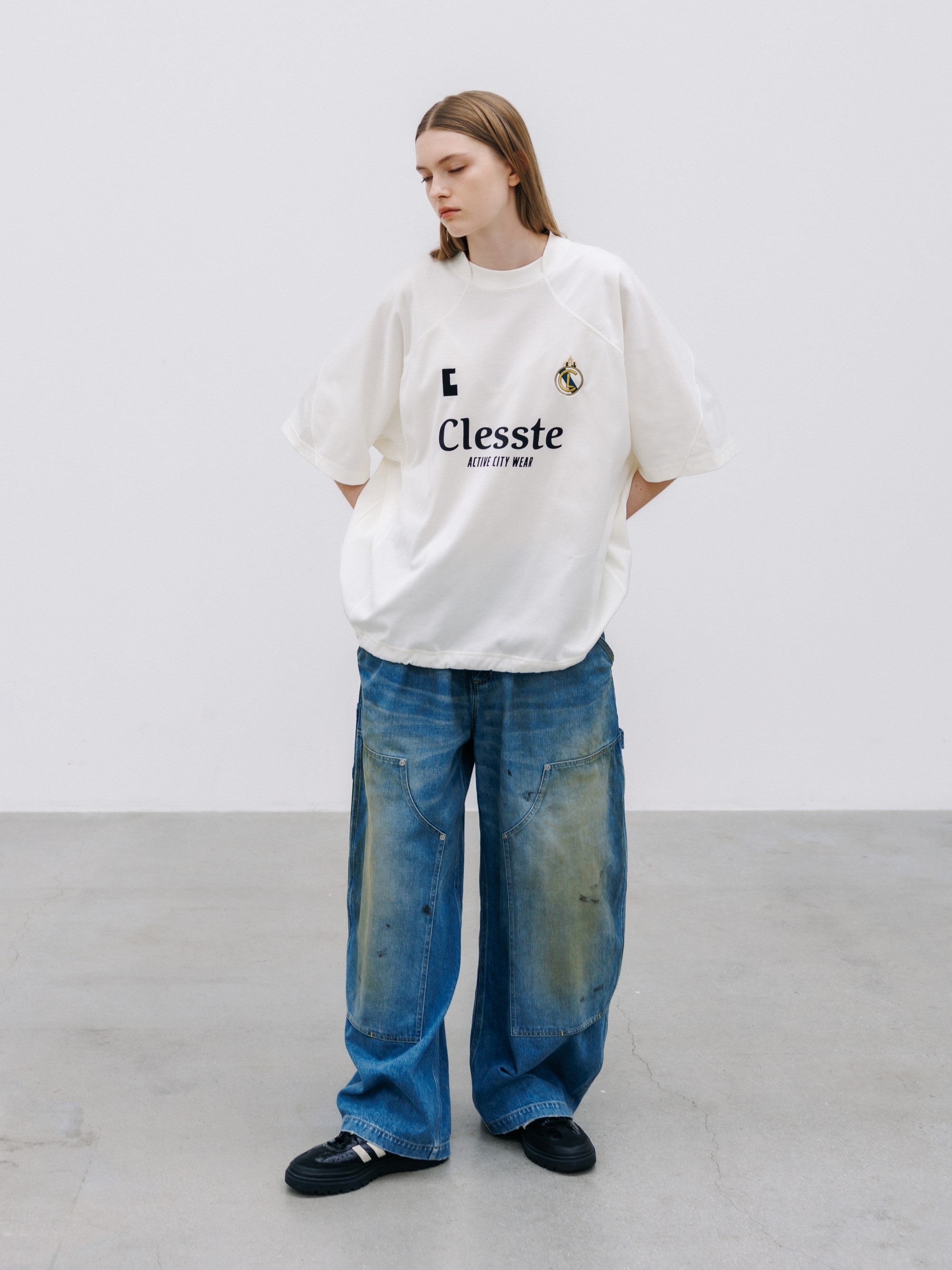 【8.29 SAT 20:00- IN STOCK】EMBROIDERED GAME S/S T-SHIRT WITH DRAWSTRINGS (WHITE)