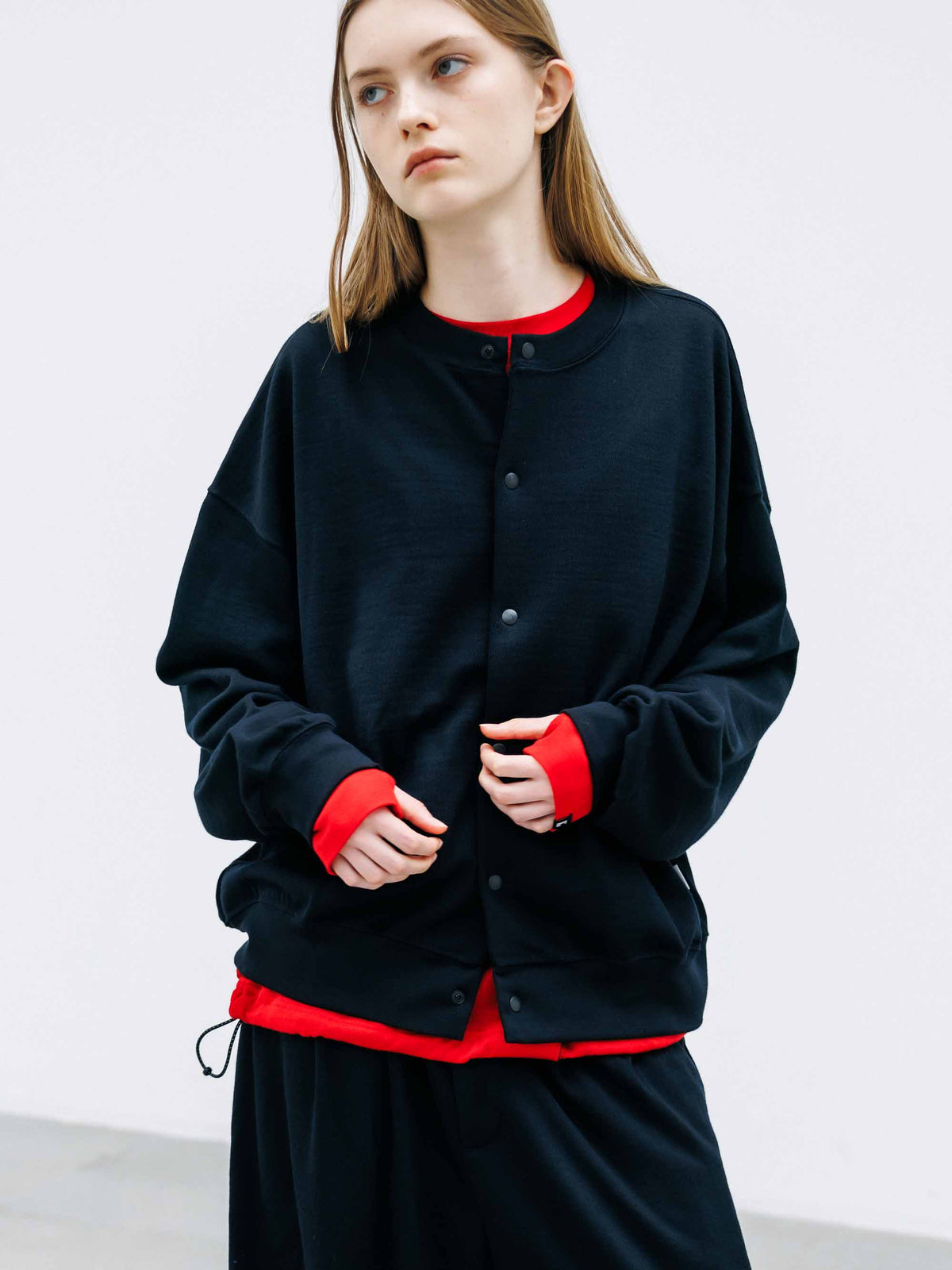 【10.14 WED 20:00- IN STOCK】 WOOL SWEAT CREW NECK CARDIGAN (BLACK)