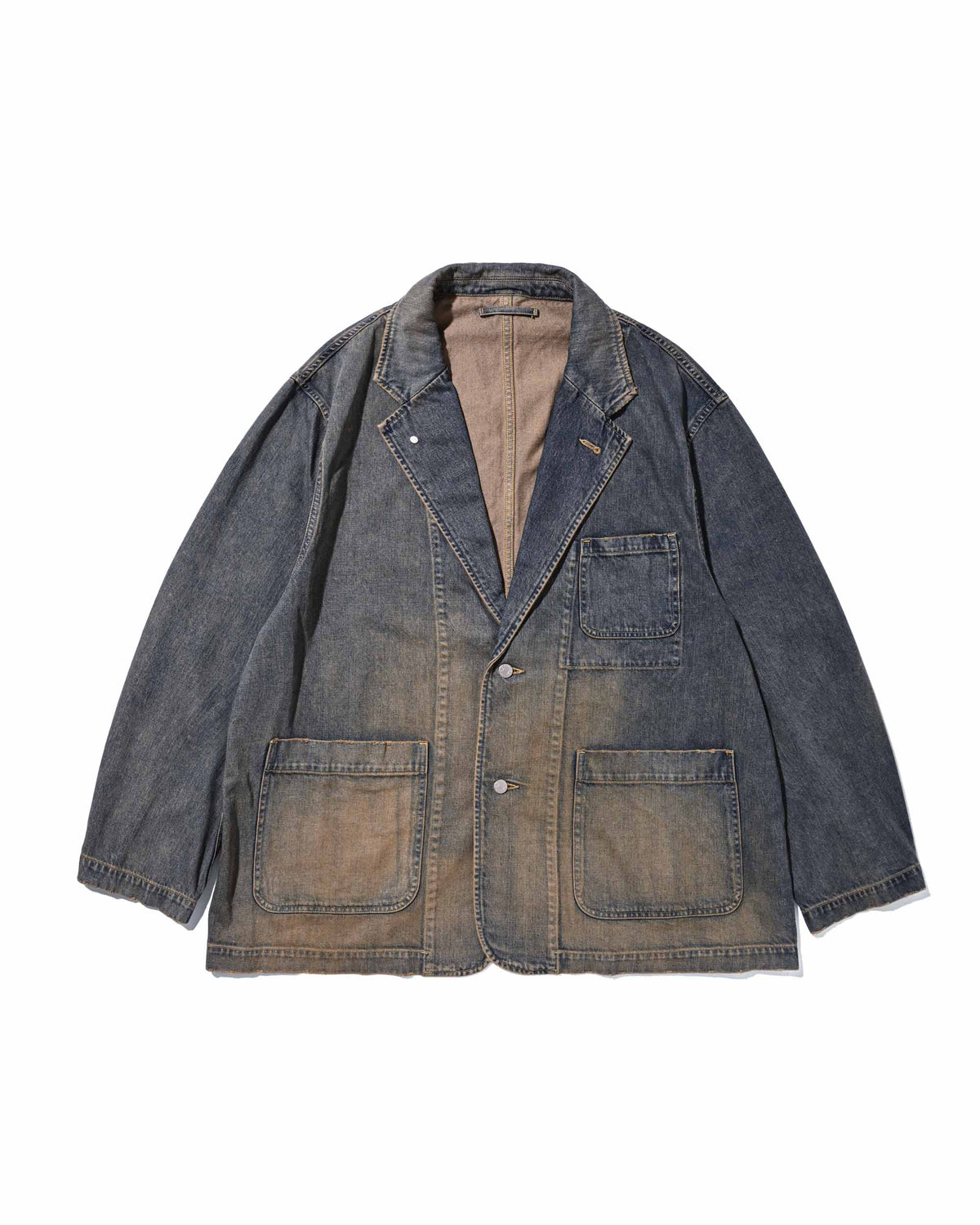 【9.19 SAT 20:00- IN STOCK】VINTAGE DYED SELVEDGE DENIM CITY WORKER TAILORED JACKET (VINTAGE BEIGE)