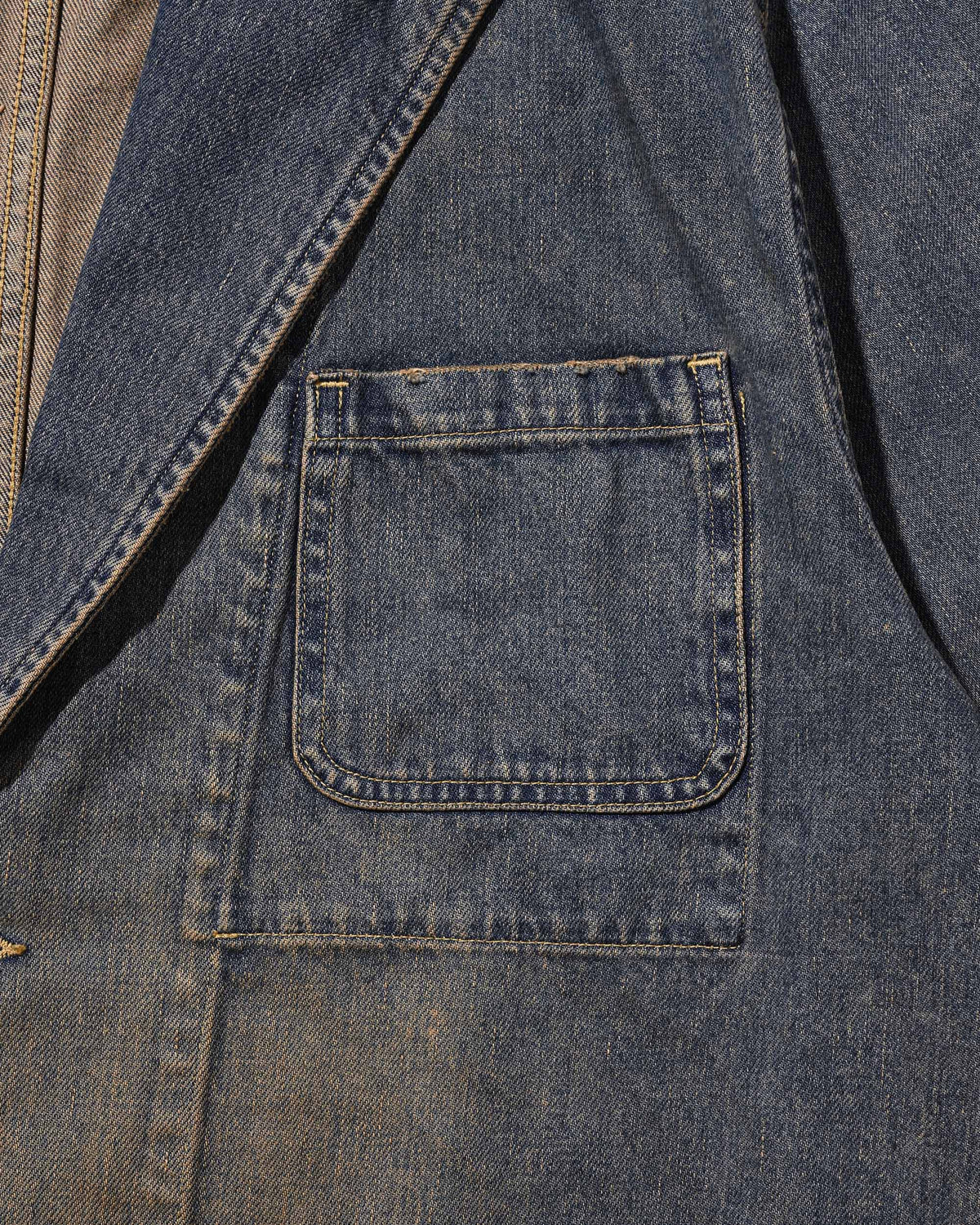 【9.19 SAT 20:00- IN STOCK】VINTAGE DYED SELVEDGE DENIM CITY WORKER TAILORED JACKET (VINTAGE BEIGE)