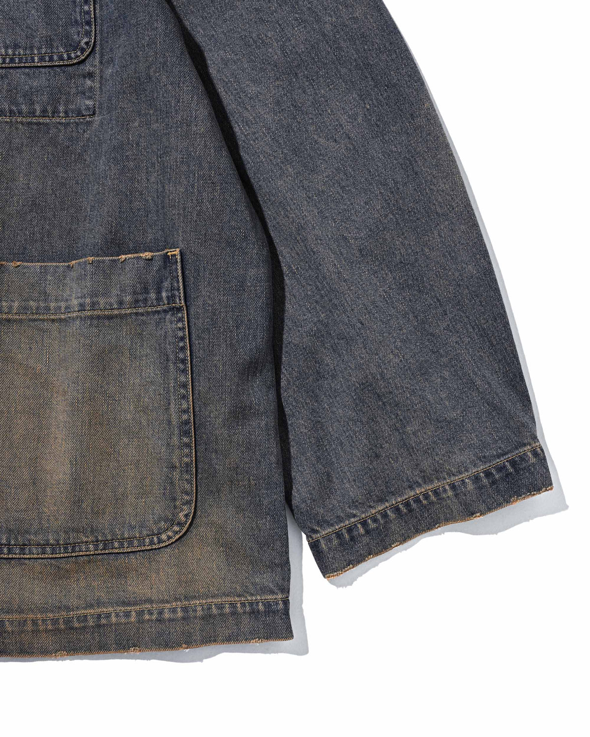 【9.19 SAT 20:00- IN STOCK】VINTAGE DYED SELVEDGE DENIM CITY WORKER TAILORED JACKET (VINTAGE BEIGE)