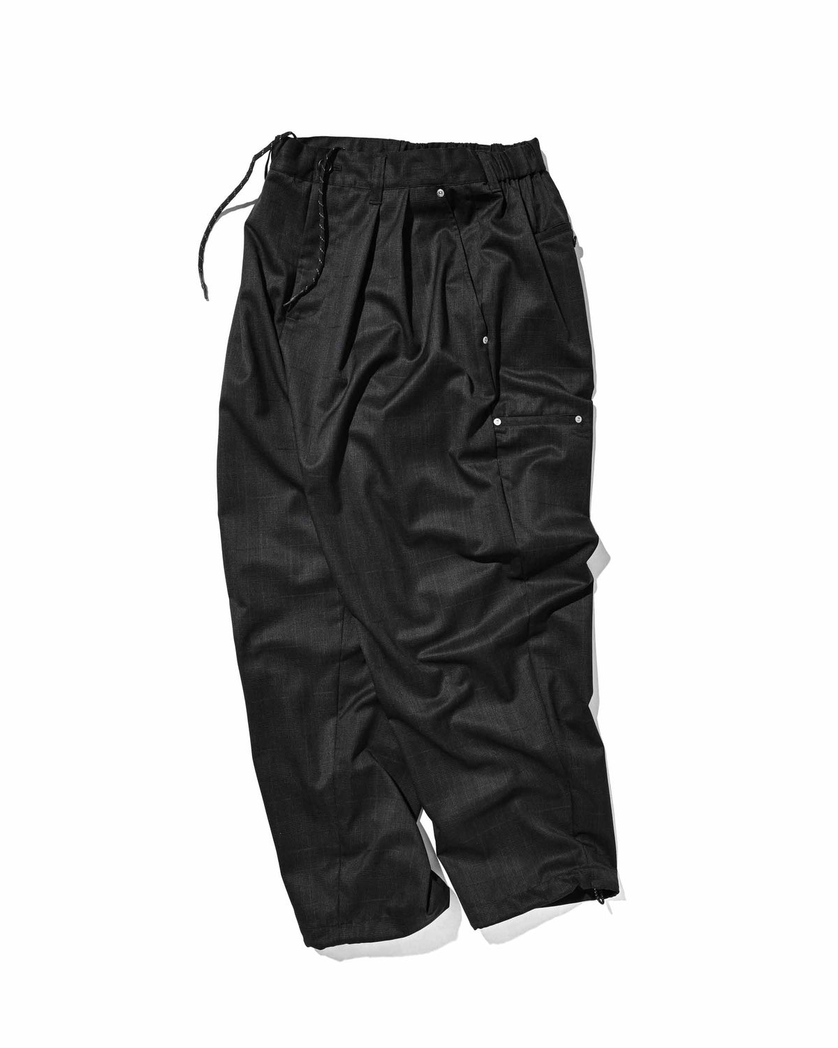 【9.30 WED 20:00- IN STOCK】WOOL GLEN PLAID CITY UNIFORM WIDE TAPERED PANTS (GRAY)
