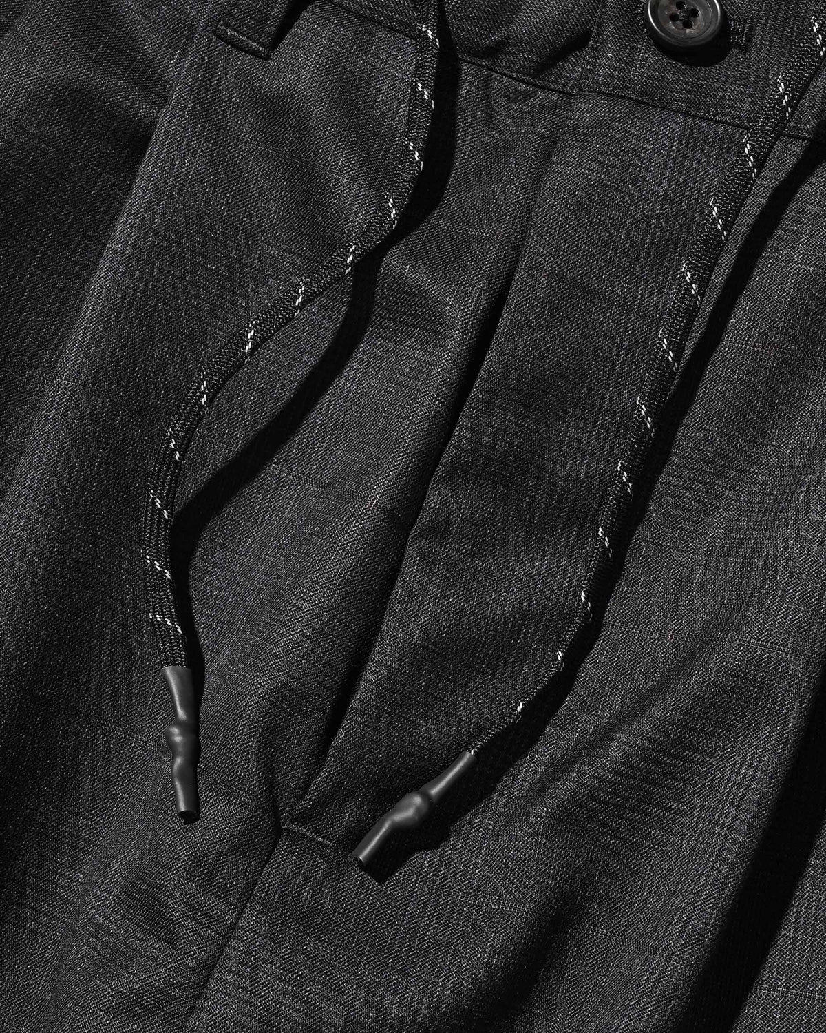【9.30 WED 20:00- IN STOCK】WOOL GLEN PLAID CITY UNIFORM WIDE TAPERED PANTS (GRAY)