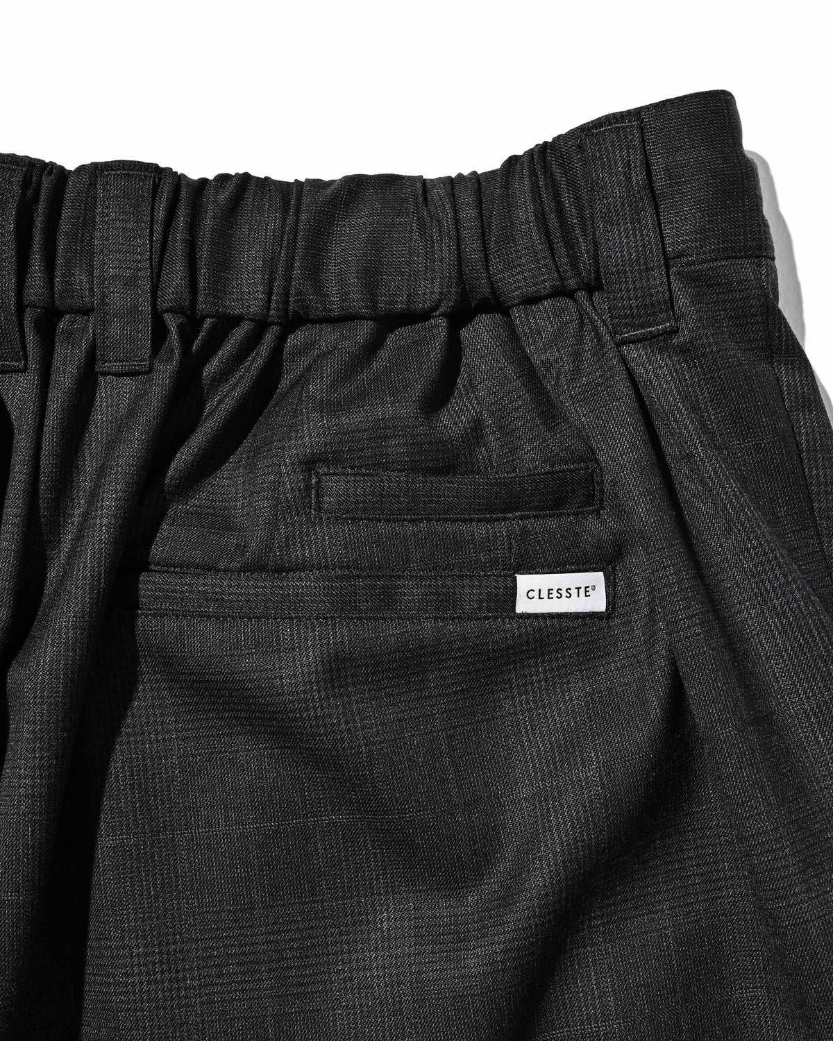 【9.30 WED 20:00- IN STOCK】WOOL GLEN PLAID CITY UNIFORM WIDE TAPERED PANTS (GRAY)