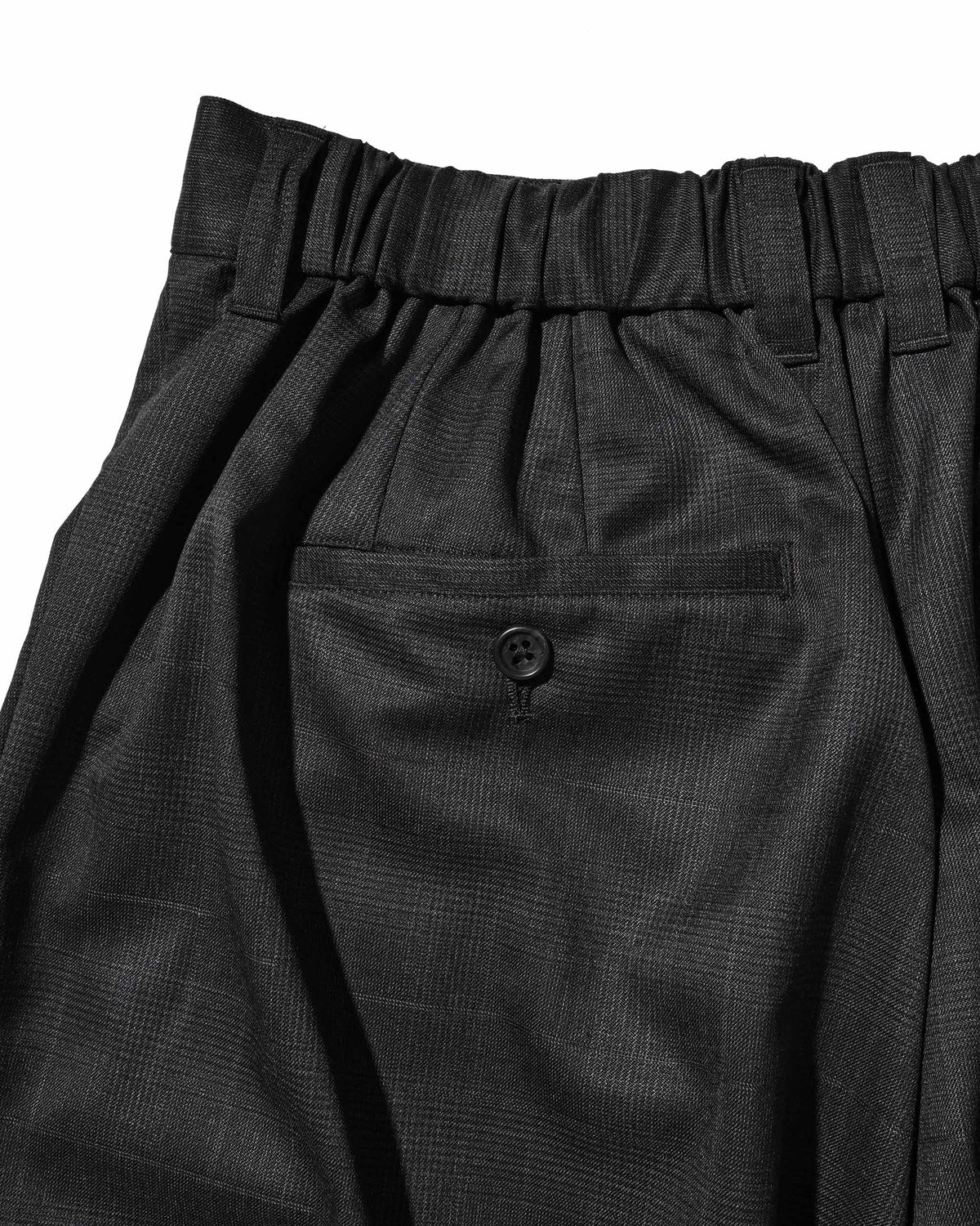 【9.30 WED 20:00- IN STOCK】WOOL GLEN PLAID CITY UNIFORM WIDE TAPERED PANTS (GRAY)