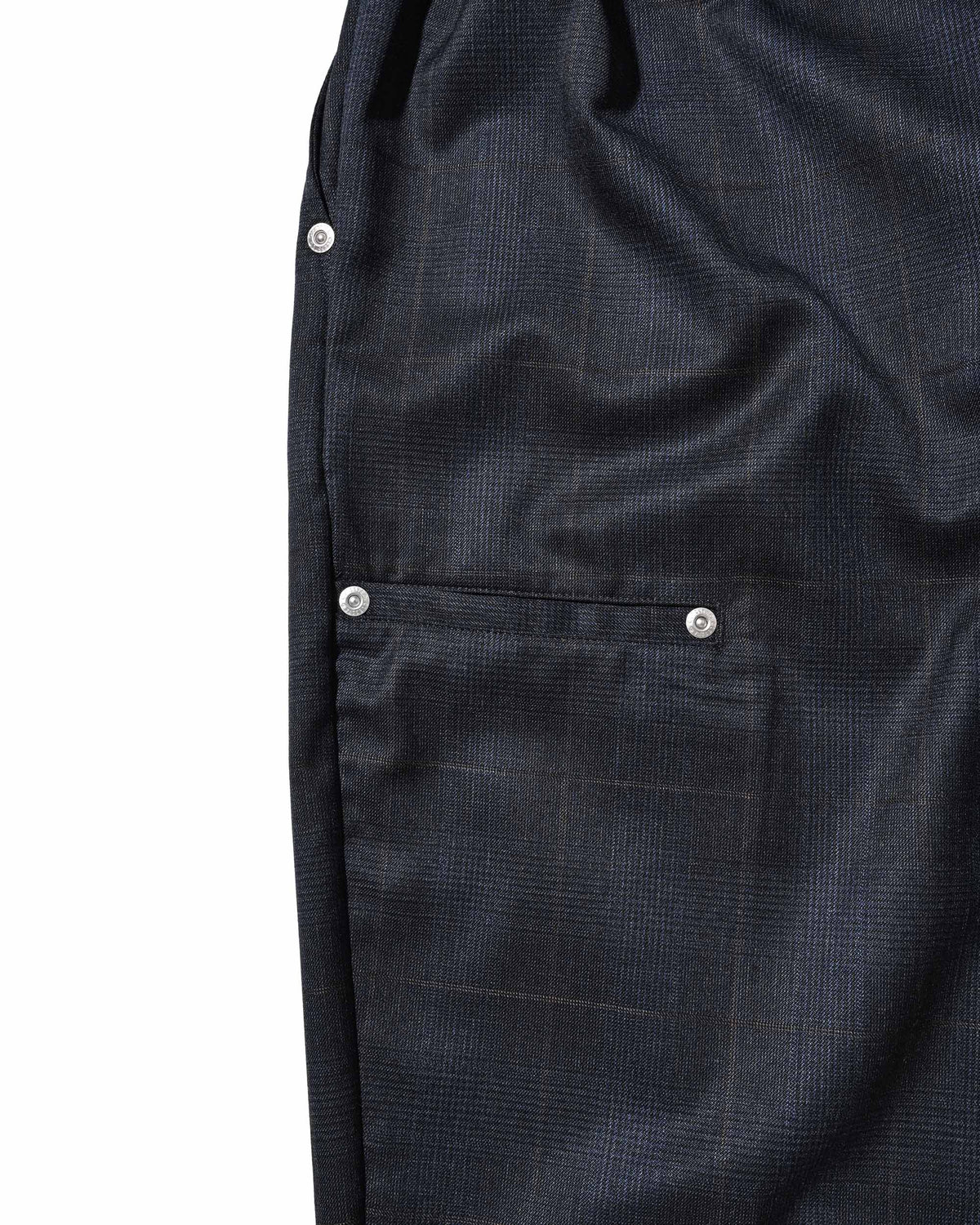 【9.30 WED 20:00- IN STOCK】WOOL GLEN PLAID CITY UNIFORM WIDE TAPERED PANTS (NAVY)