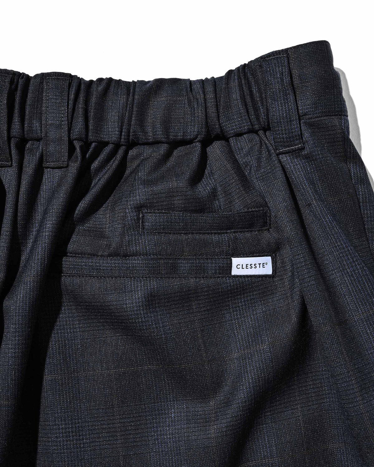 【9.30 WED 20:00- IN STOCK】WOOL GLEN PLAID CITY UNIFORM WIDE TAPERED PANTS (NAVY)