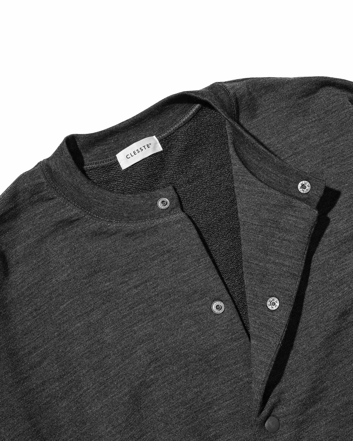 【10.14 WED 20:00- IN STOCK】 WOOL SWEAT CREW NECK CARDIGAN (GRAY)