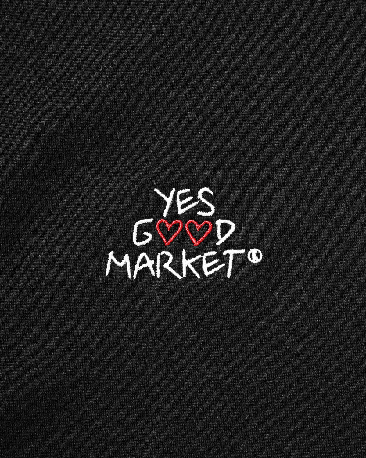 【10.4 SUN 20:00- IN STOCK】【LIMITED】 “YES G♡♡D MARKET" S/S T-SHIRT WITH DRAWSTRINGS (BLACK)