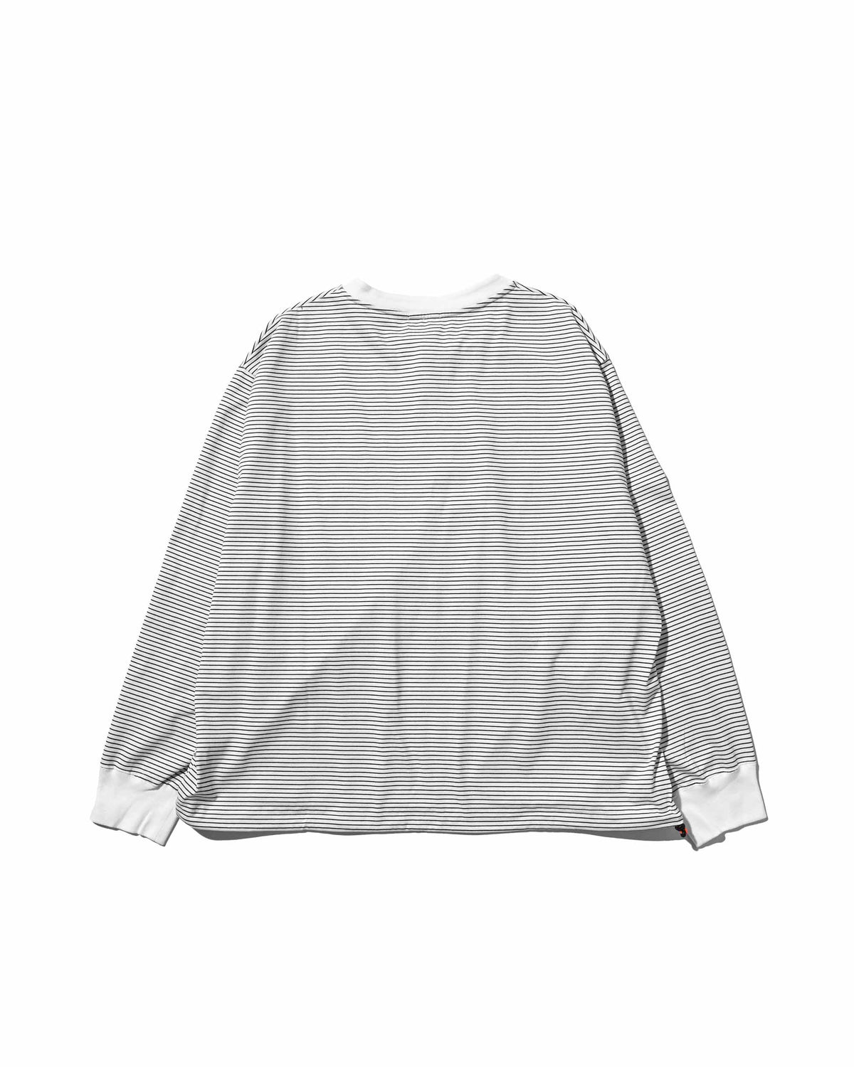 【10.4 SUN 20:00- IN STOCK】【LIMITED】 “C×YES GOOD MARKET" STRIPED HENLEY NECK L/S T-SHIRT WITH DRAWSTRINGS (WHITE)