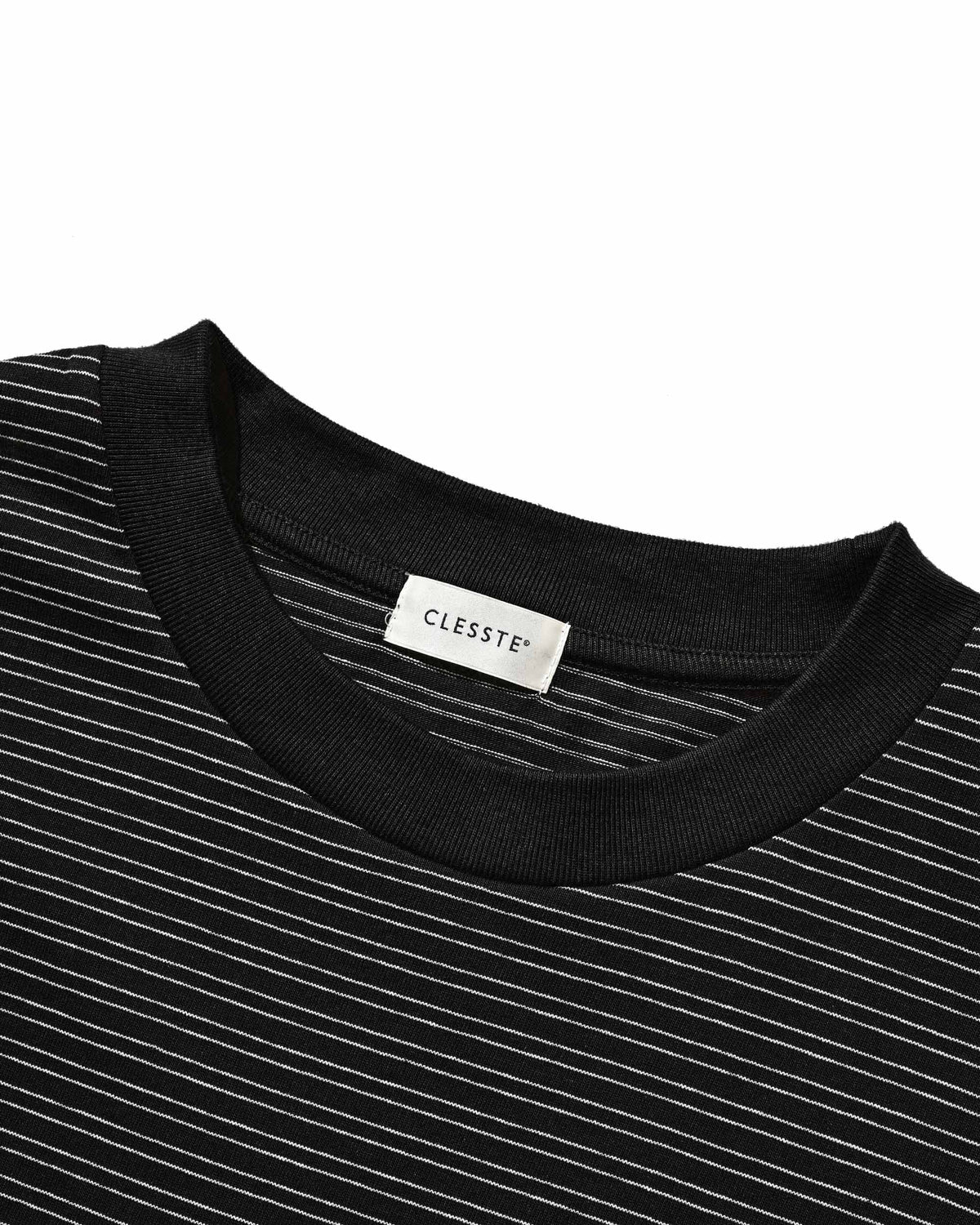 【10.4 SUN 20:00- IN STOCK】【LIMITED】 “YES G♡♡D MARKET" MICRO STRIPED L/S T-SHIRT WITH DRAWSTRINGS (BLACK)