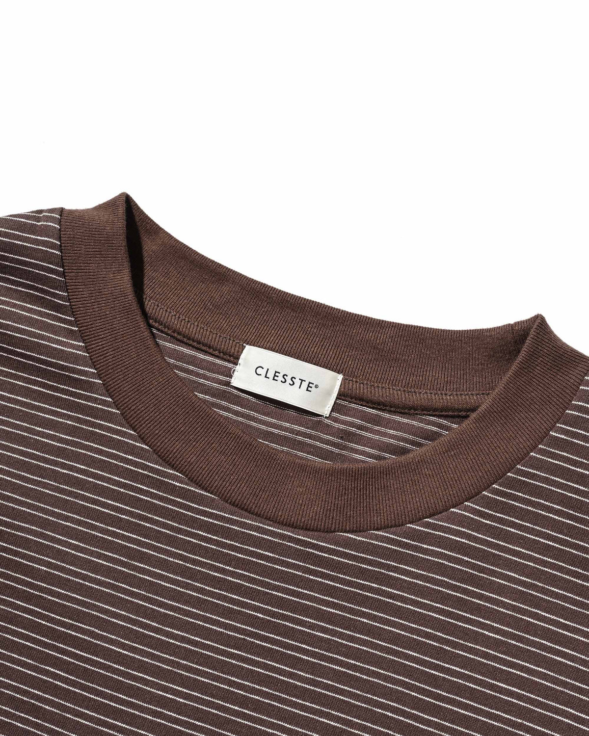 【10.4 SUN 20:00- IN STOCK】【LIMITED】 “YES G♡♡D MARKET" MICRO STRIPED L/S T-SHIRT WITH DRAWSTRINGS (BROWN)
