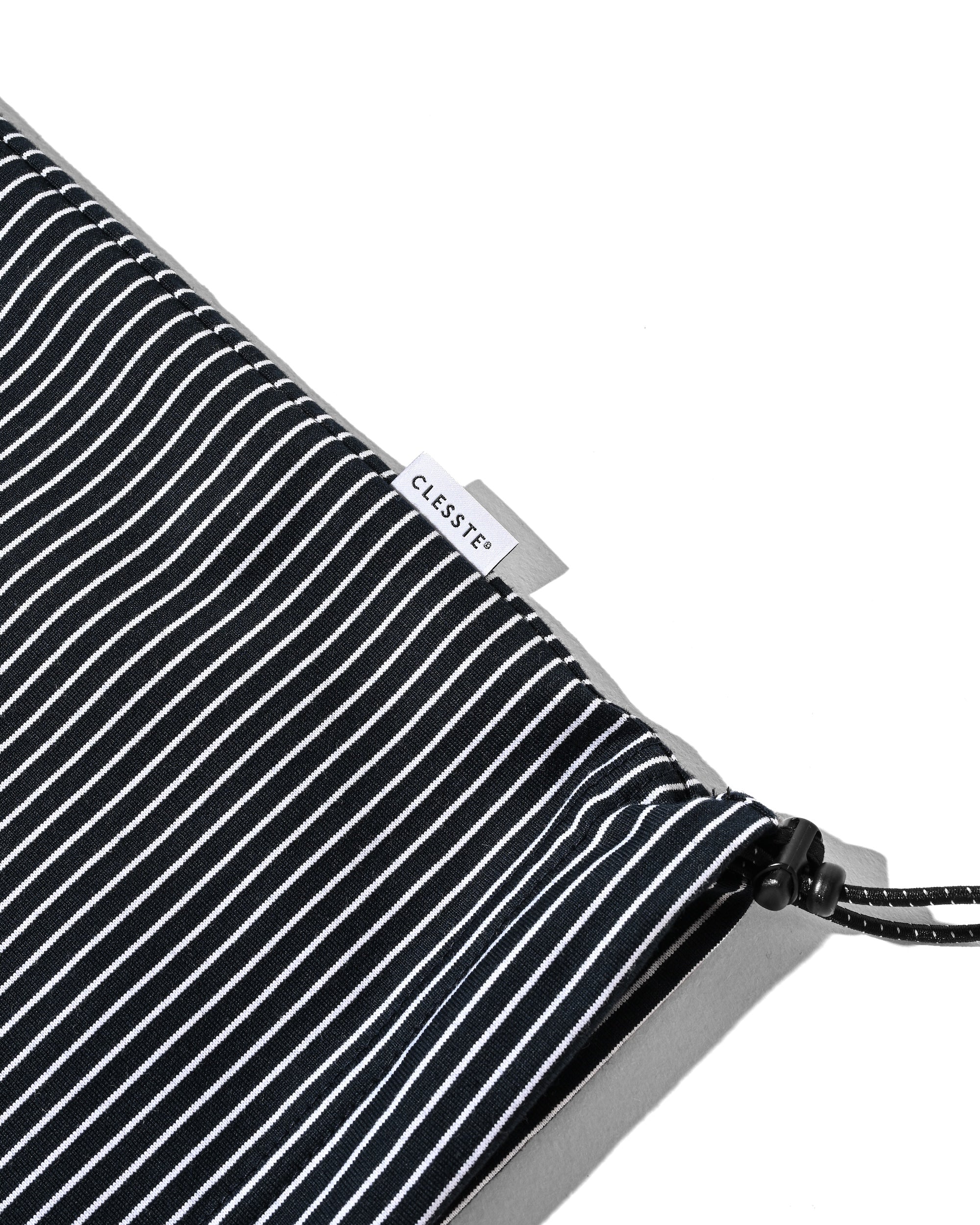 EMBROIDERY LOGO STRIPED S/S POLO WITH DRAWSTRINGS (NAVY×WHITE)