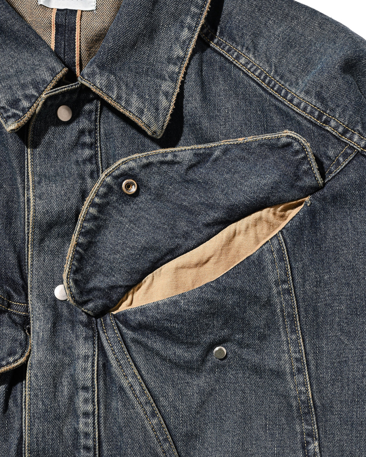 【10.10 SAT 20:00- IN STOCK】 VINTAGE DYED SELVEDGE DENIM FUTURE TRUCKER JACKET (VINTAGE INDIGO)